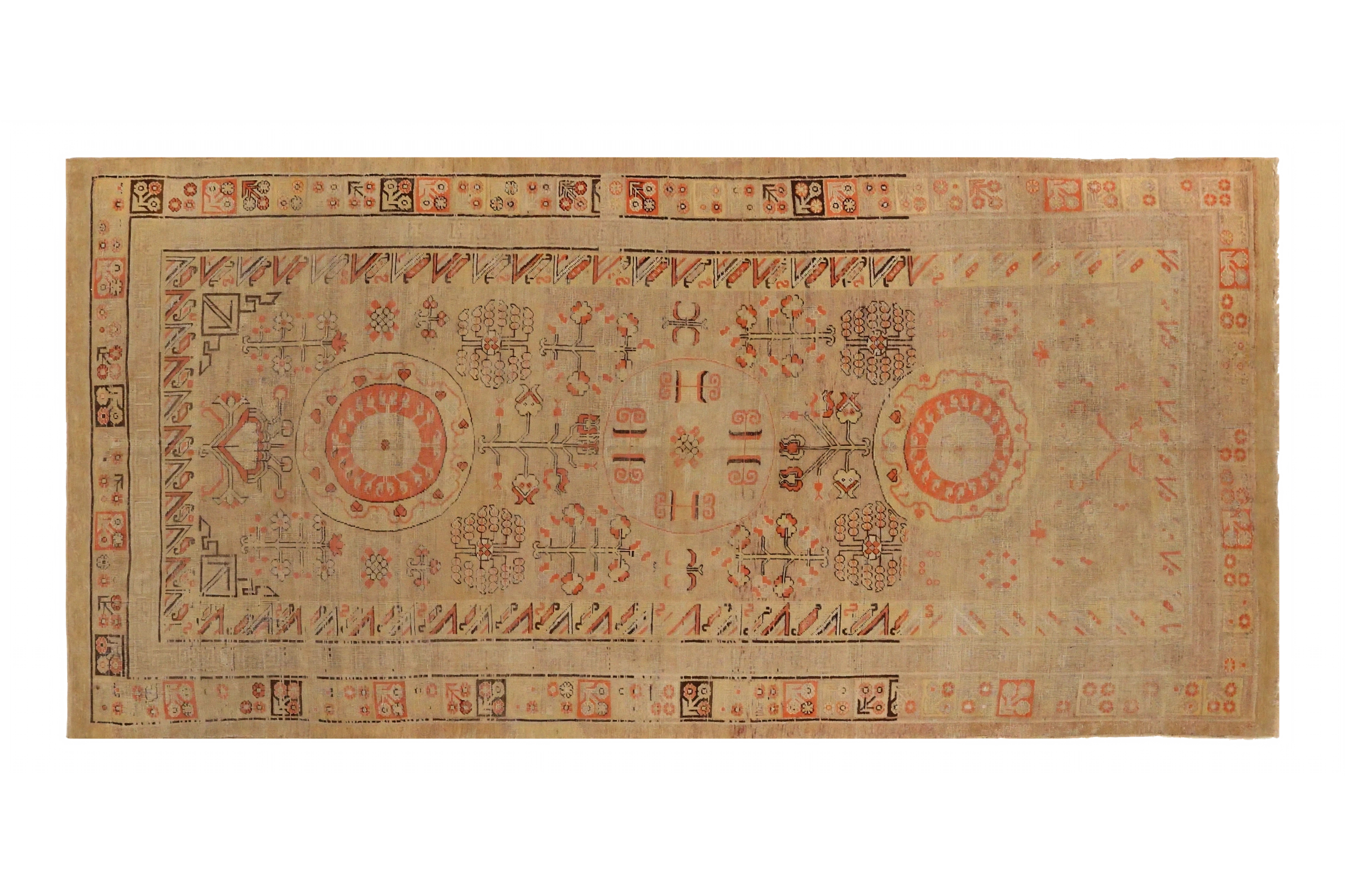 Antique Russia Khotan Transitional Rug 72524