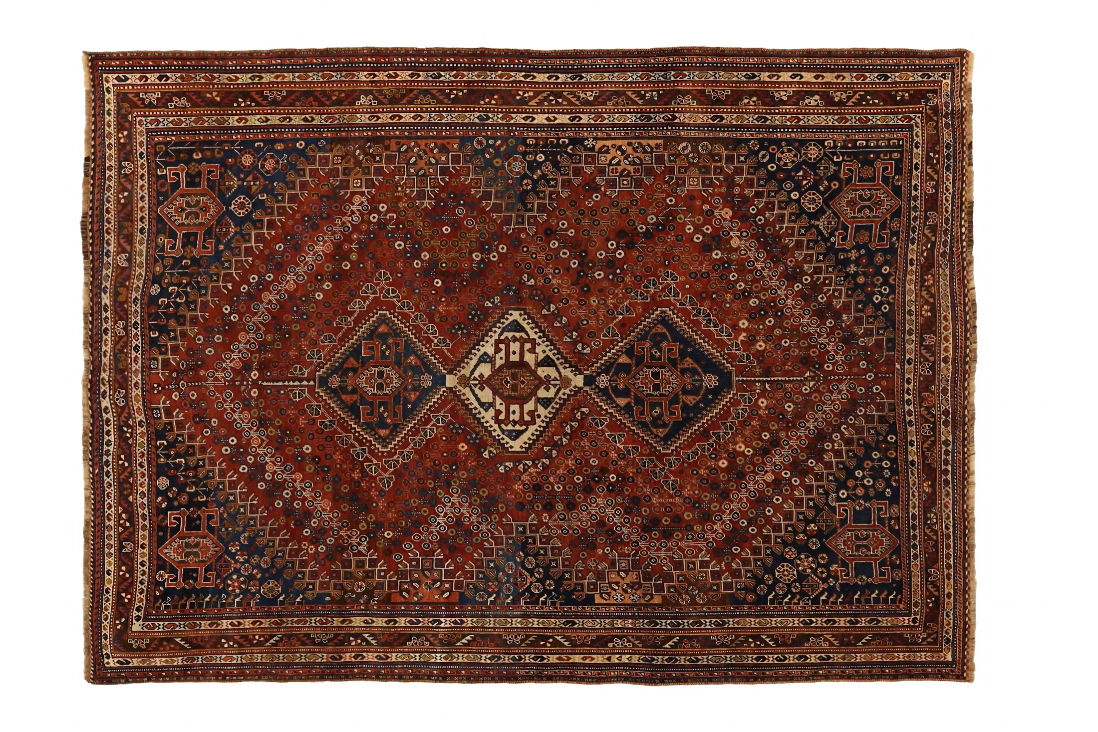 Antique Persian Shiraz Traditional Rug 72663