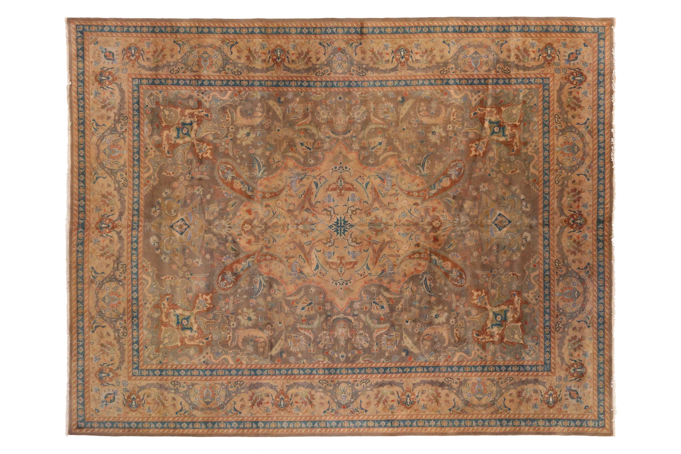 Antique Persian Tabriz Traditional Rug 72885