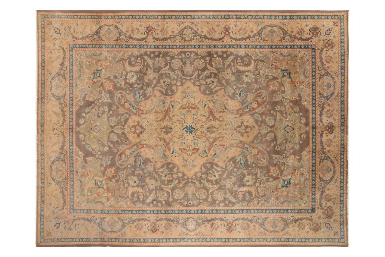Antique Persian Tabriz Traditional Rug 72886
