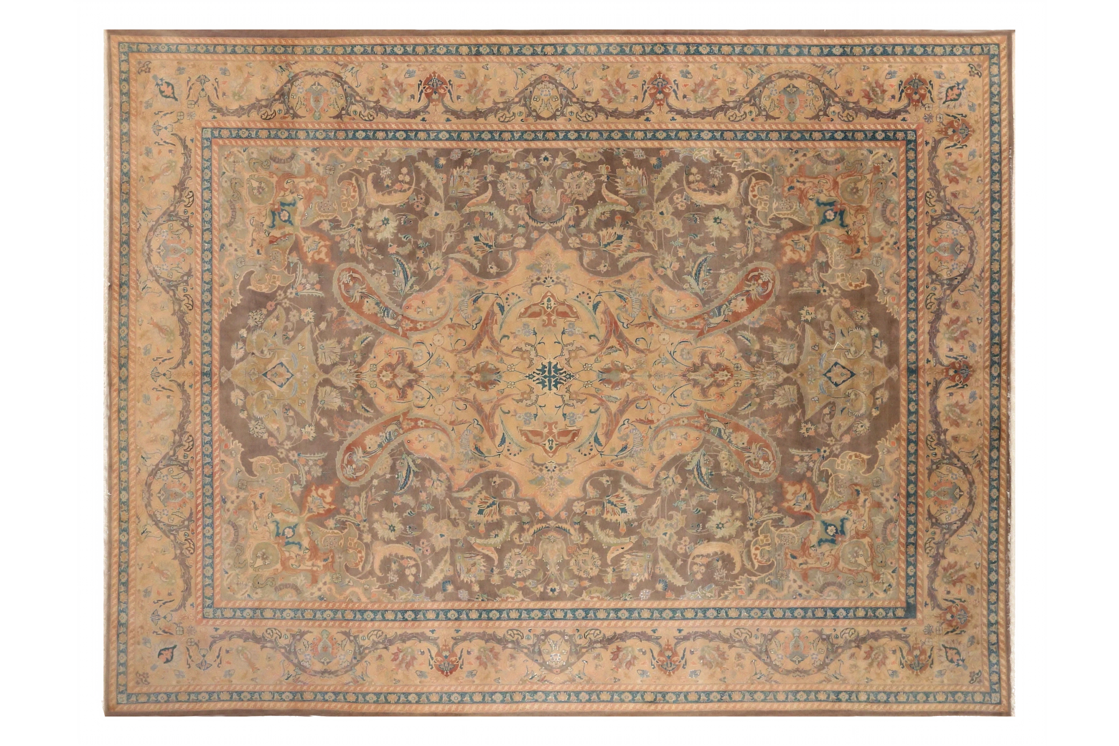 Antique Persian Tabriz Traditional Rug 72886