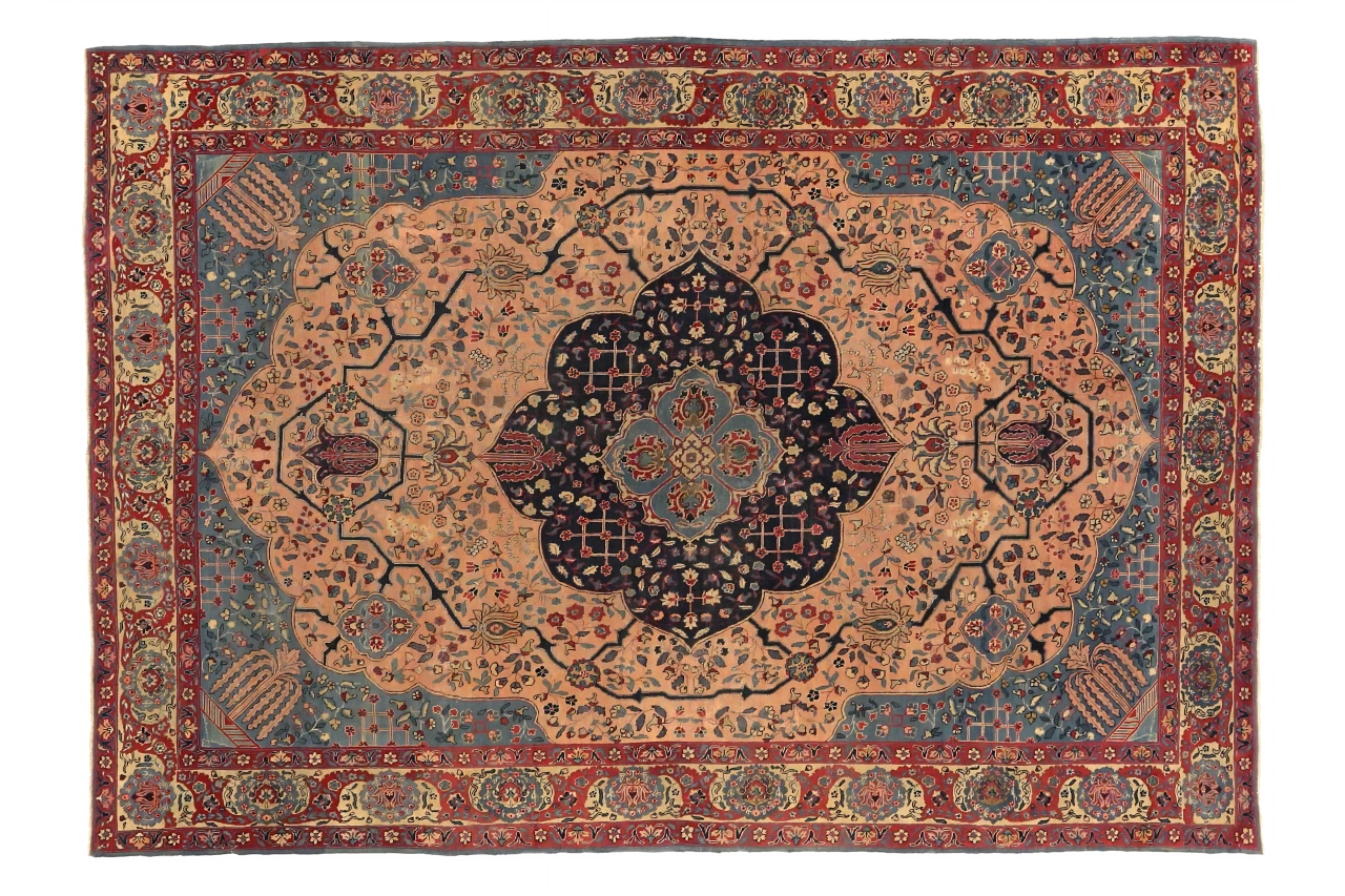 Antique Persian Tabriz Traditional Rug 72999
