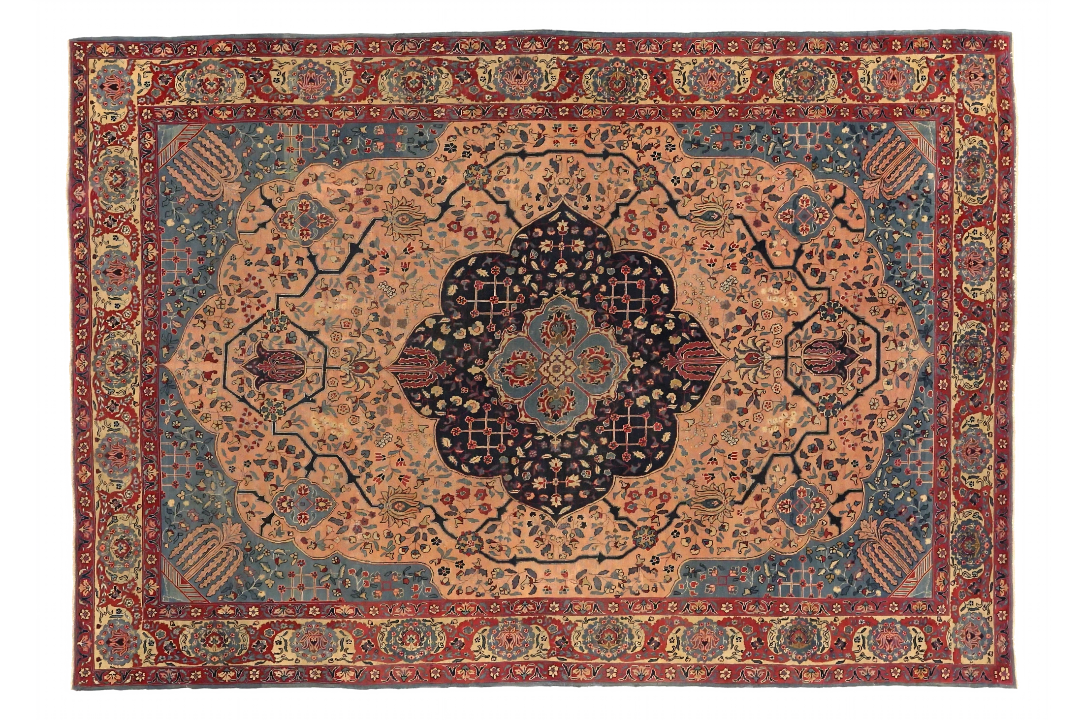 Antique Persian Tabriz Traditional Rug 72999