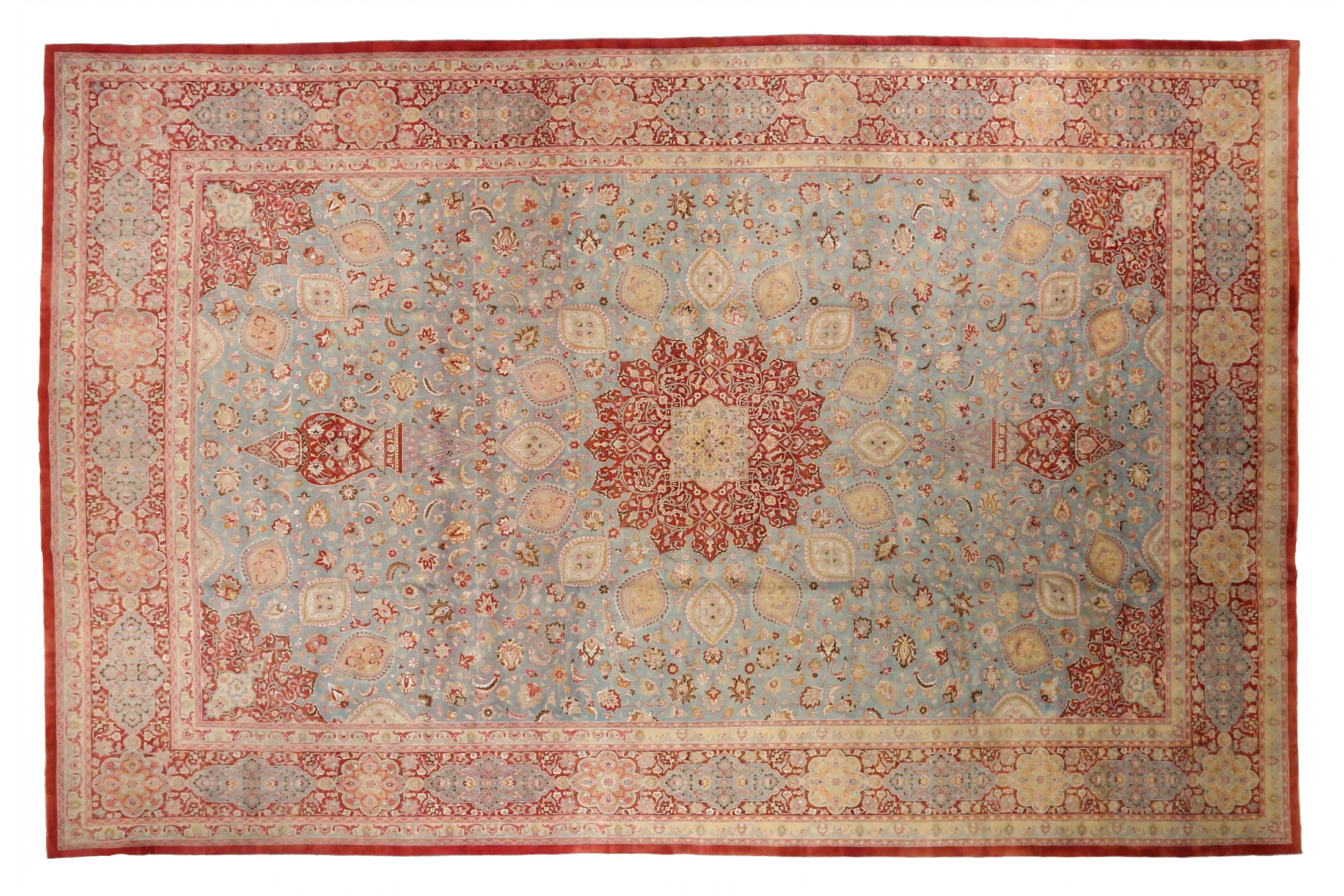 Antique Persian Mashad Traditional Rug 73293