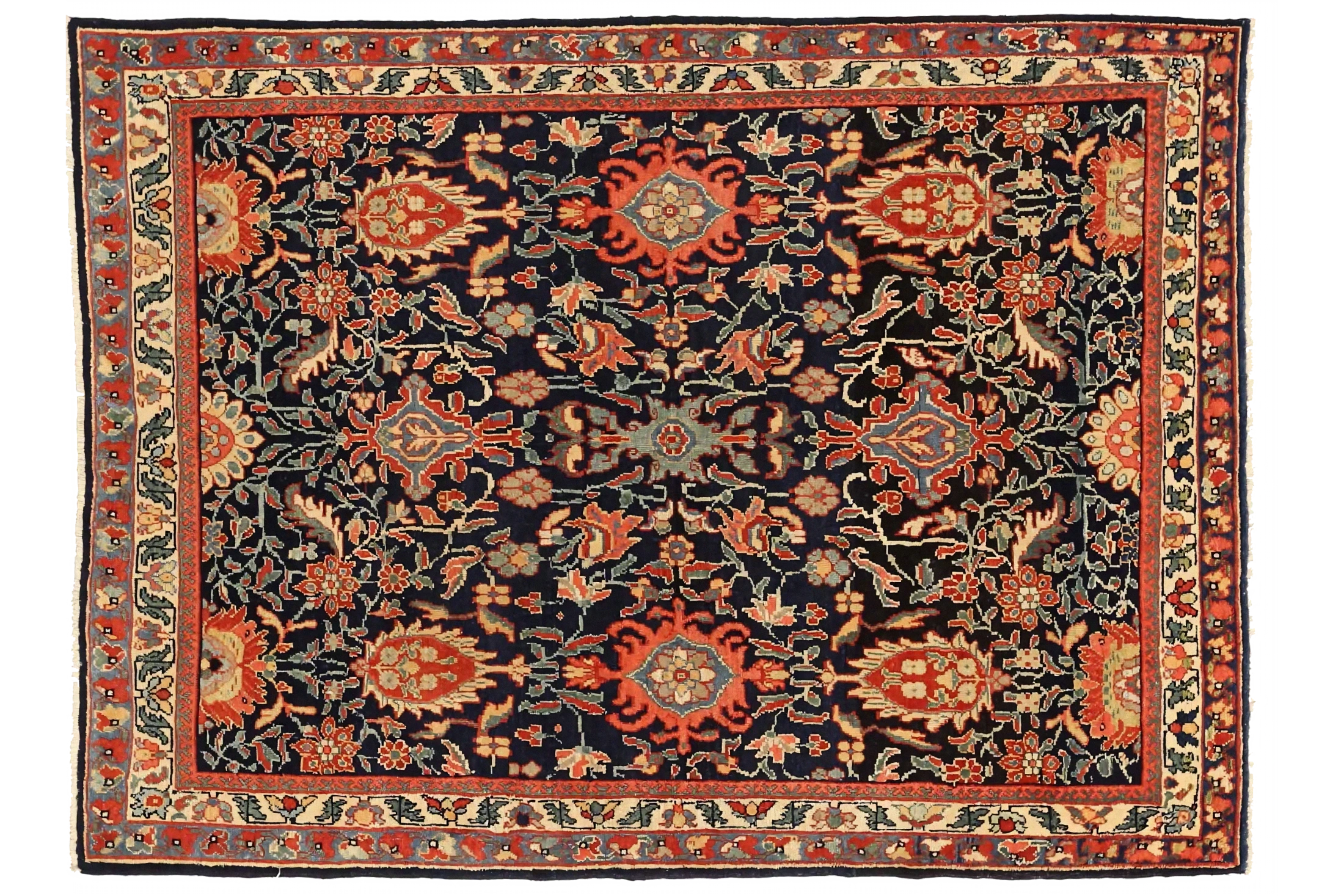 Antique Persian Farahan Traditional Rug 73344
