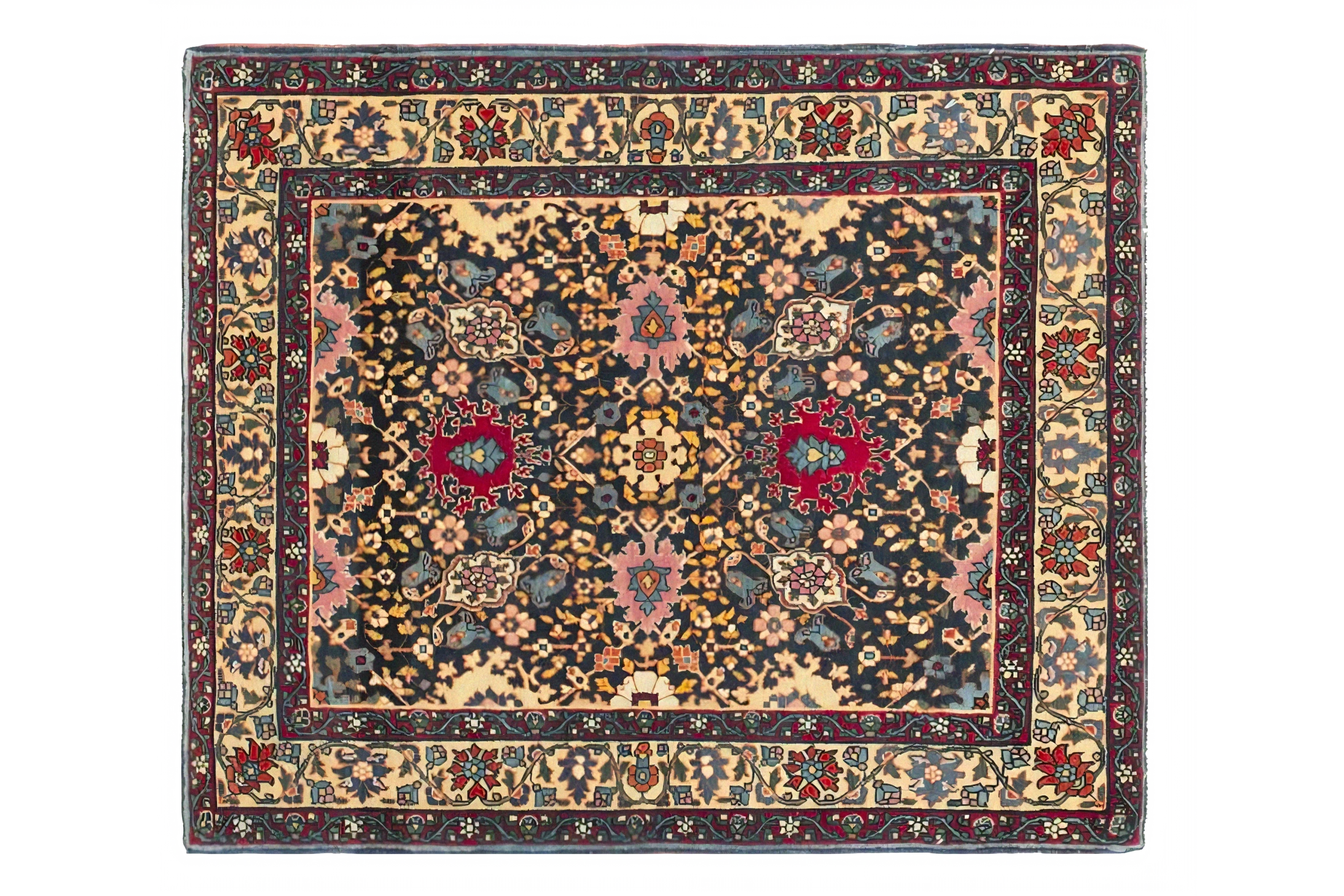 Antique Persian Tehran Traditional Rug 73354