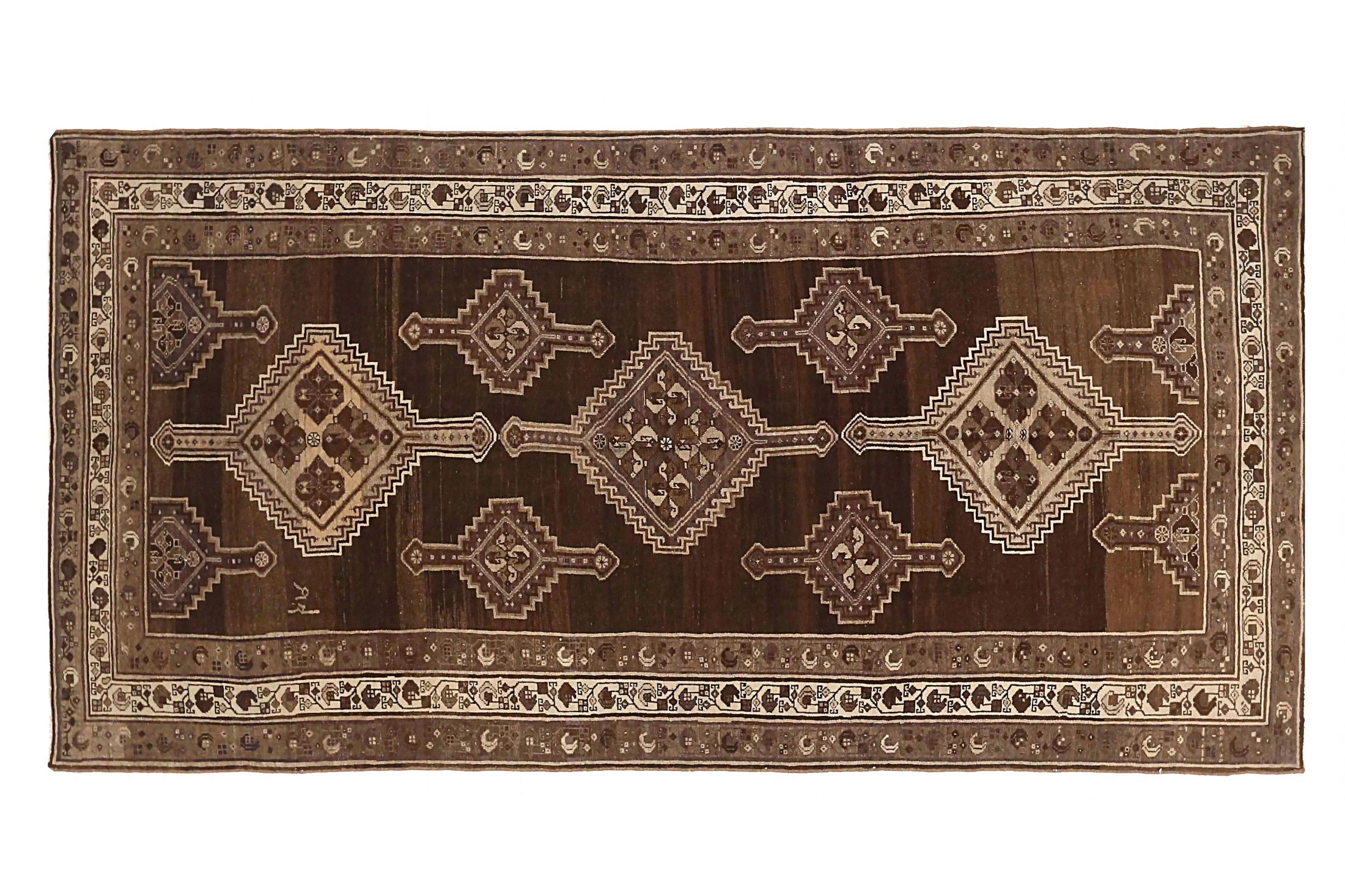 Antique Persian Malayer Traditional Rug 73452