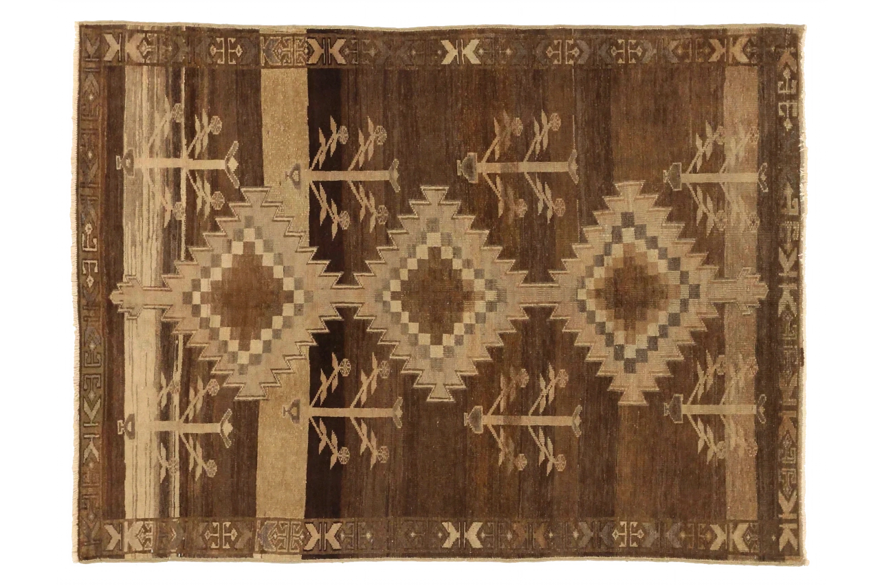 Antique Persian Varamin Transitional Rug 73497