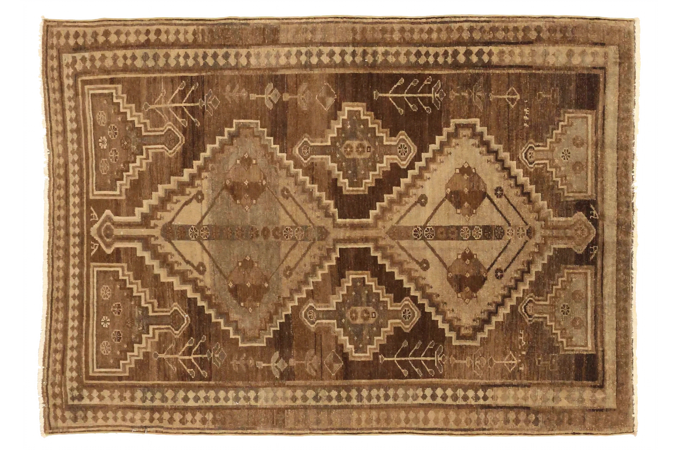 Antique Persian Varamin Transitional Rug 73511