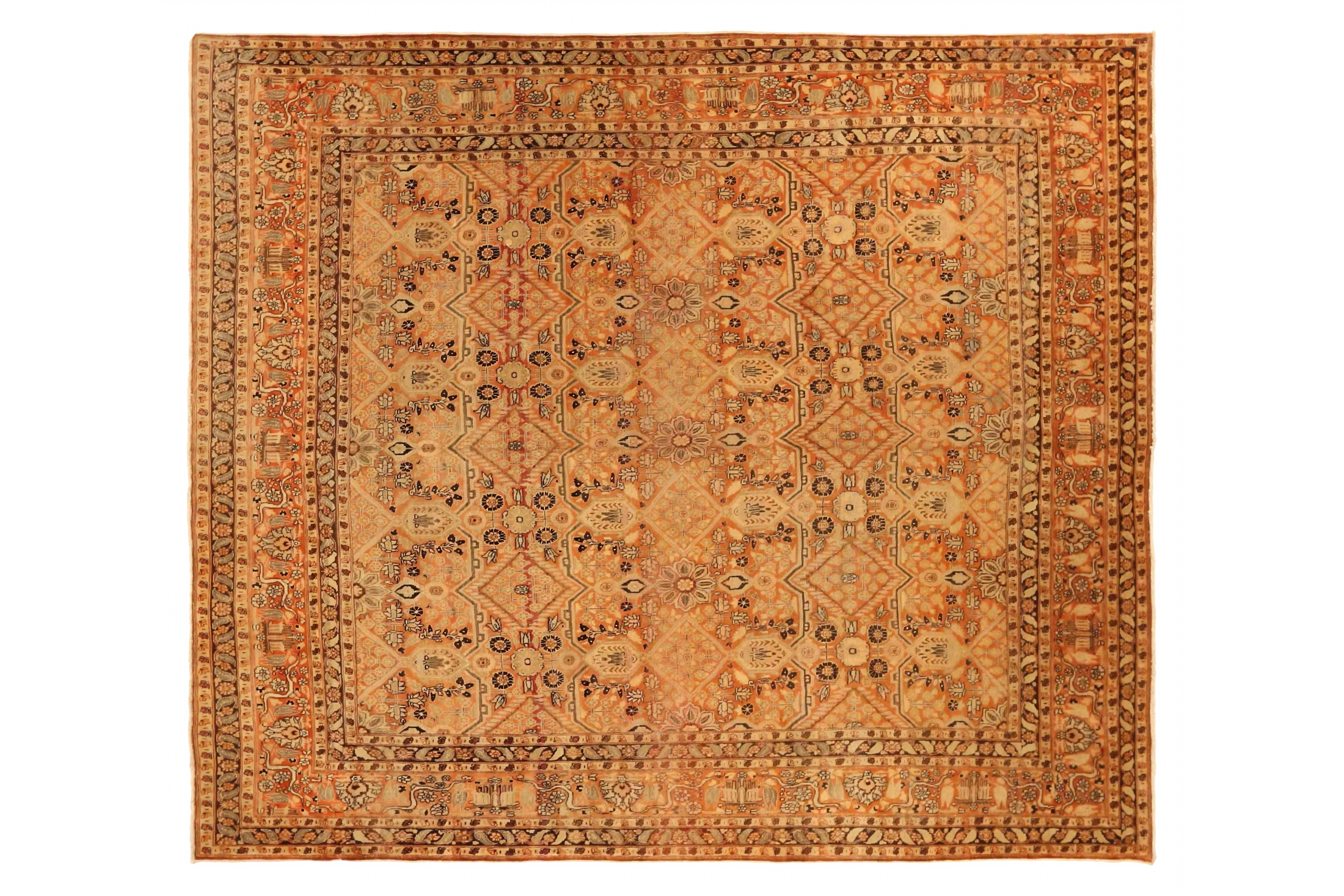 Antique Persian Tabriz Transitional Rug 73796