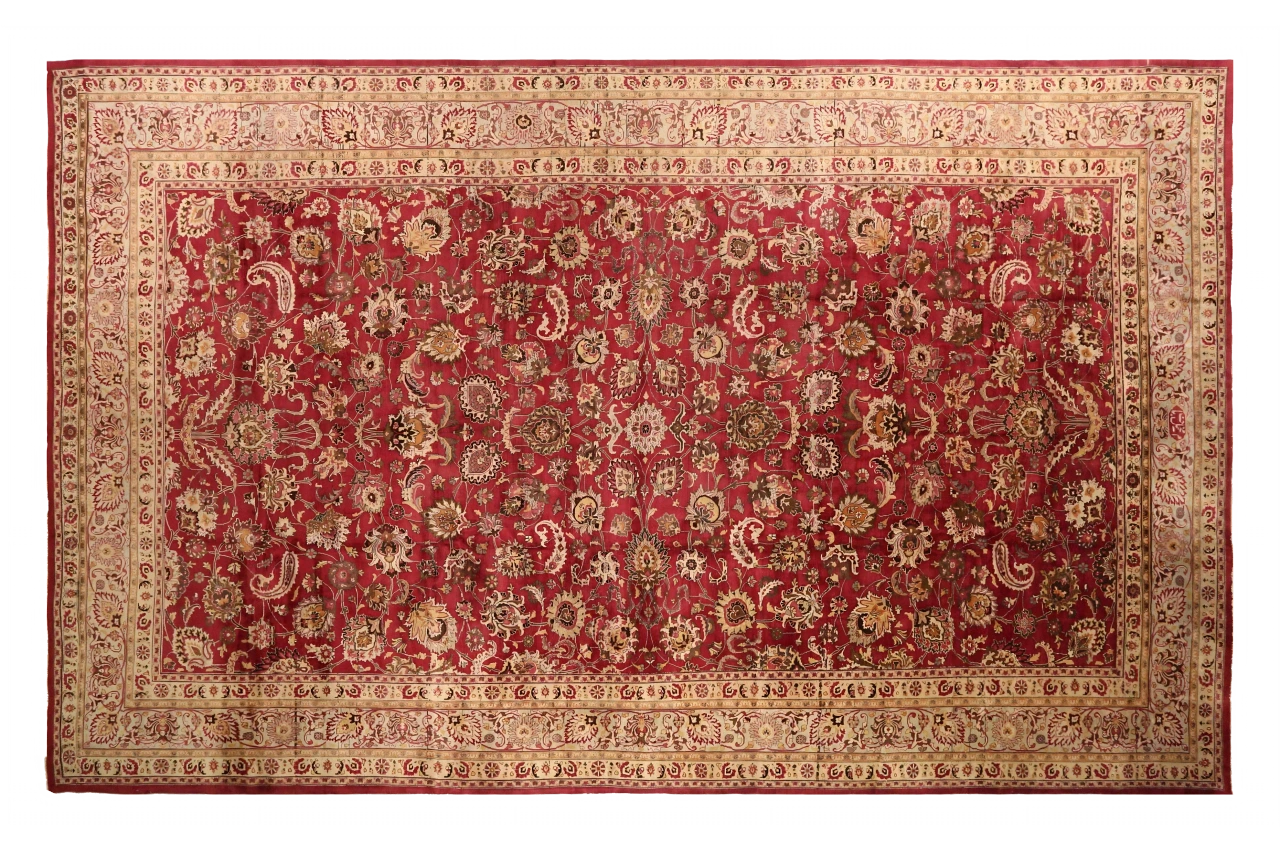 Antique Persian Mashad Traditional Rug 73864