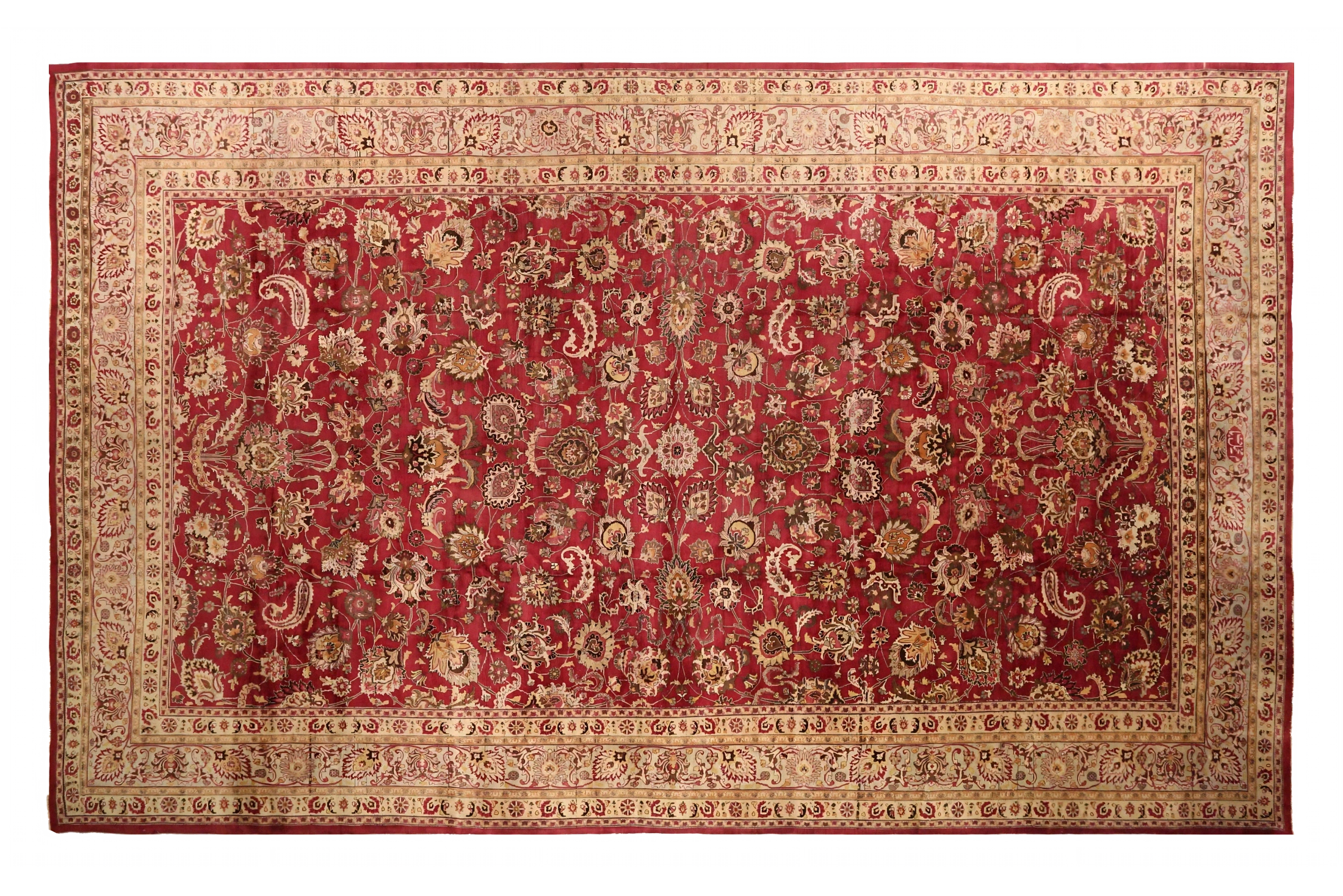 Antique Persian Mashad Traditional Rug 73864