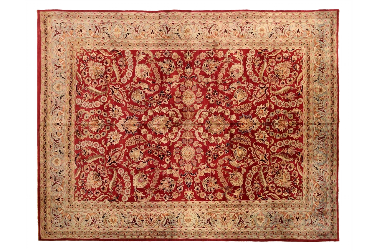 Antique Persian Mashad Traditional Rug 73865