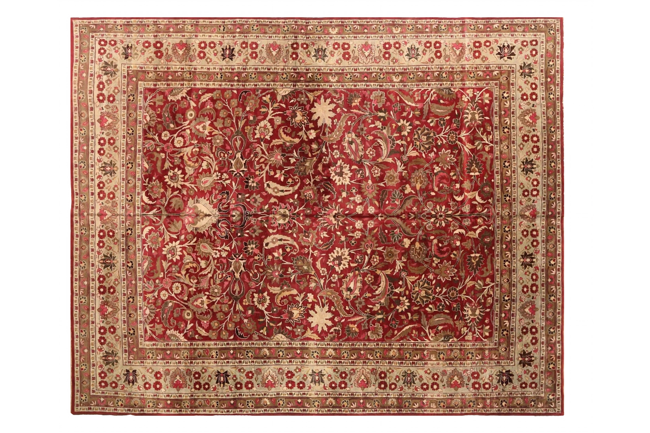 Antique Persian Mashad Traditional Rug 73866