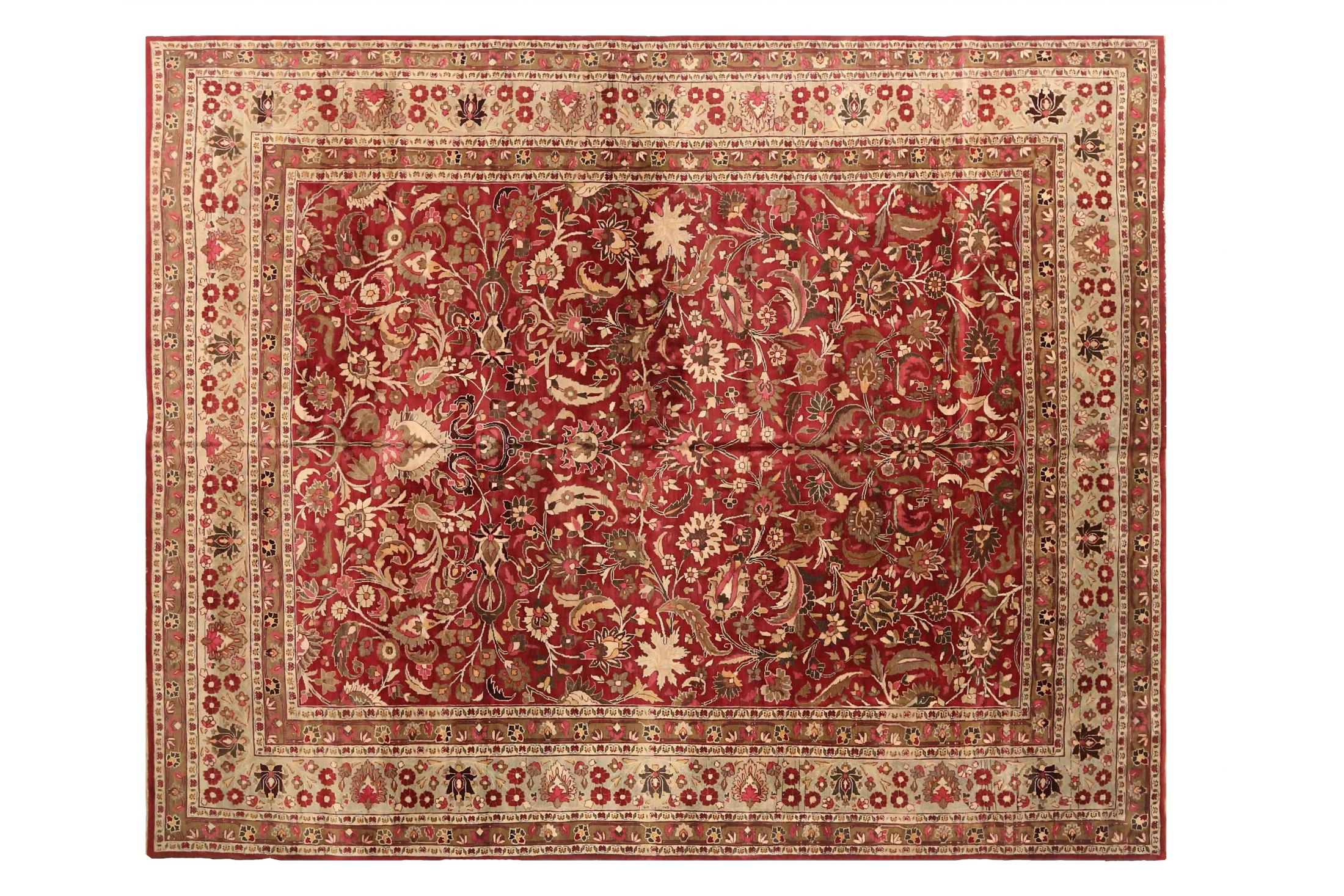 Antique Persian Mashad Traditional Rug 73866