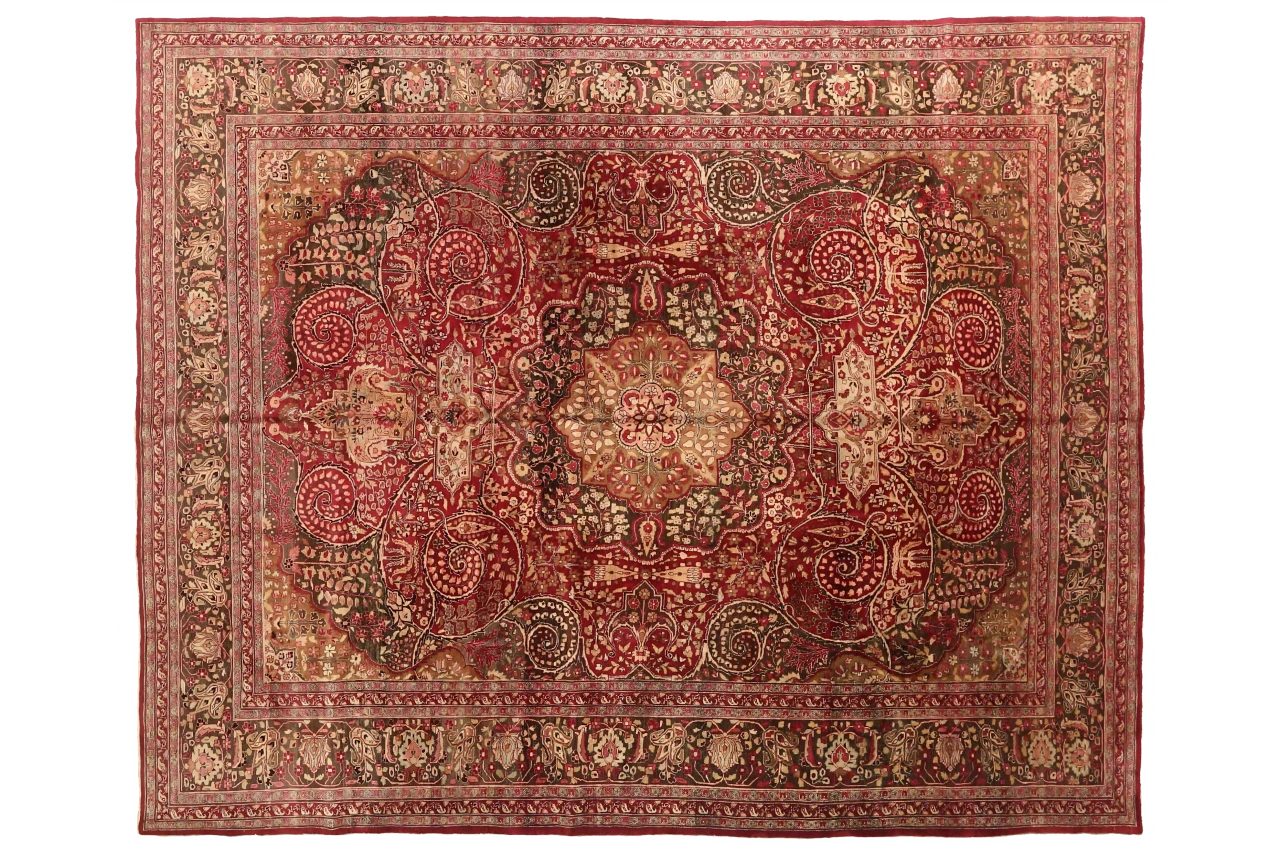 Antique Persian Mashad Traditional Rug 73877