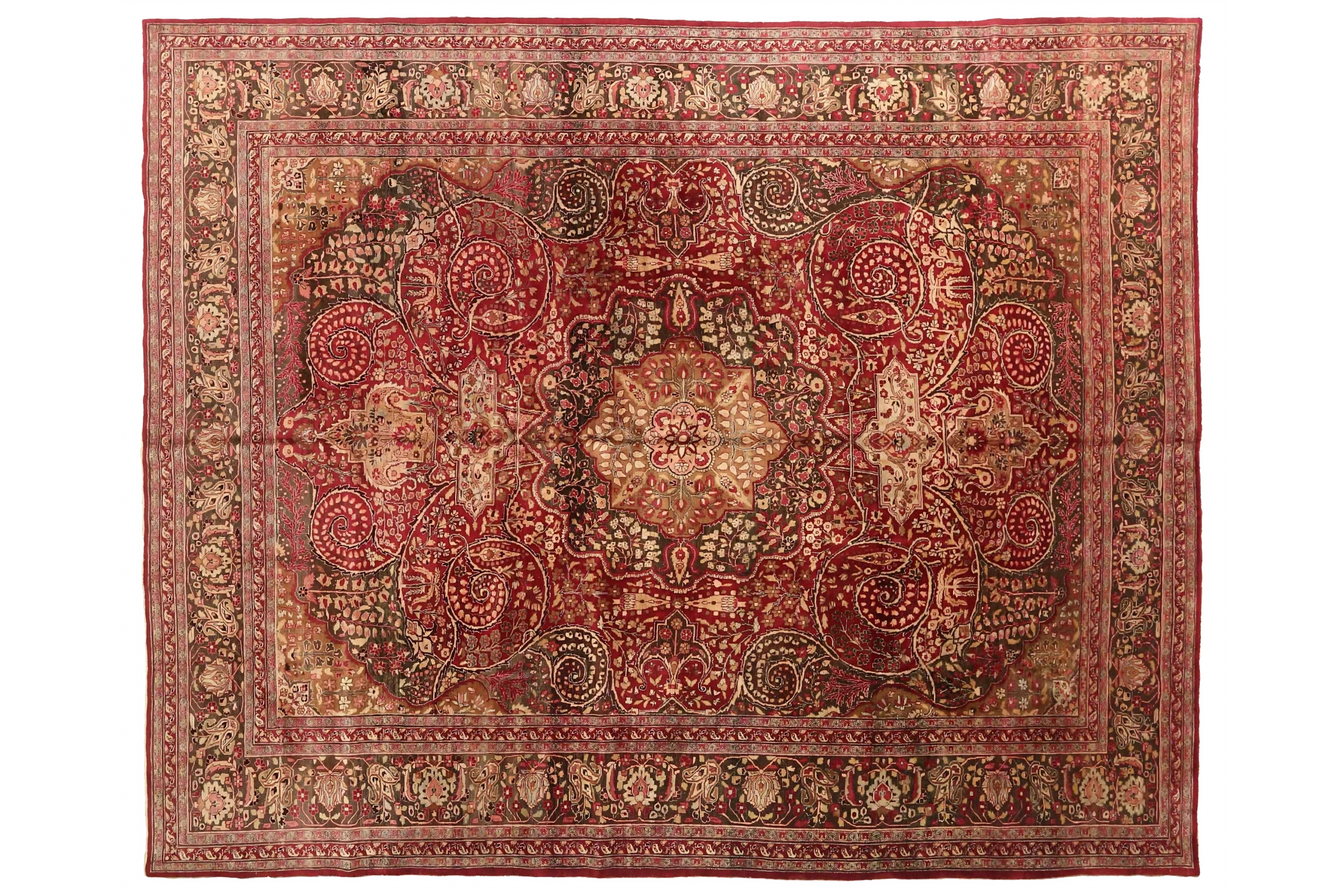 Antique Persian Mashad Traditional Rug 73877