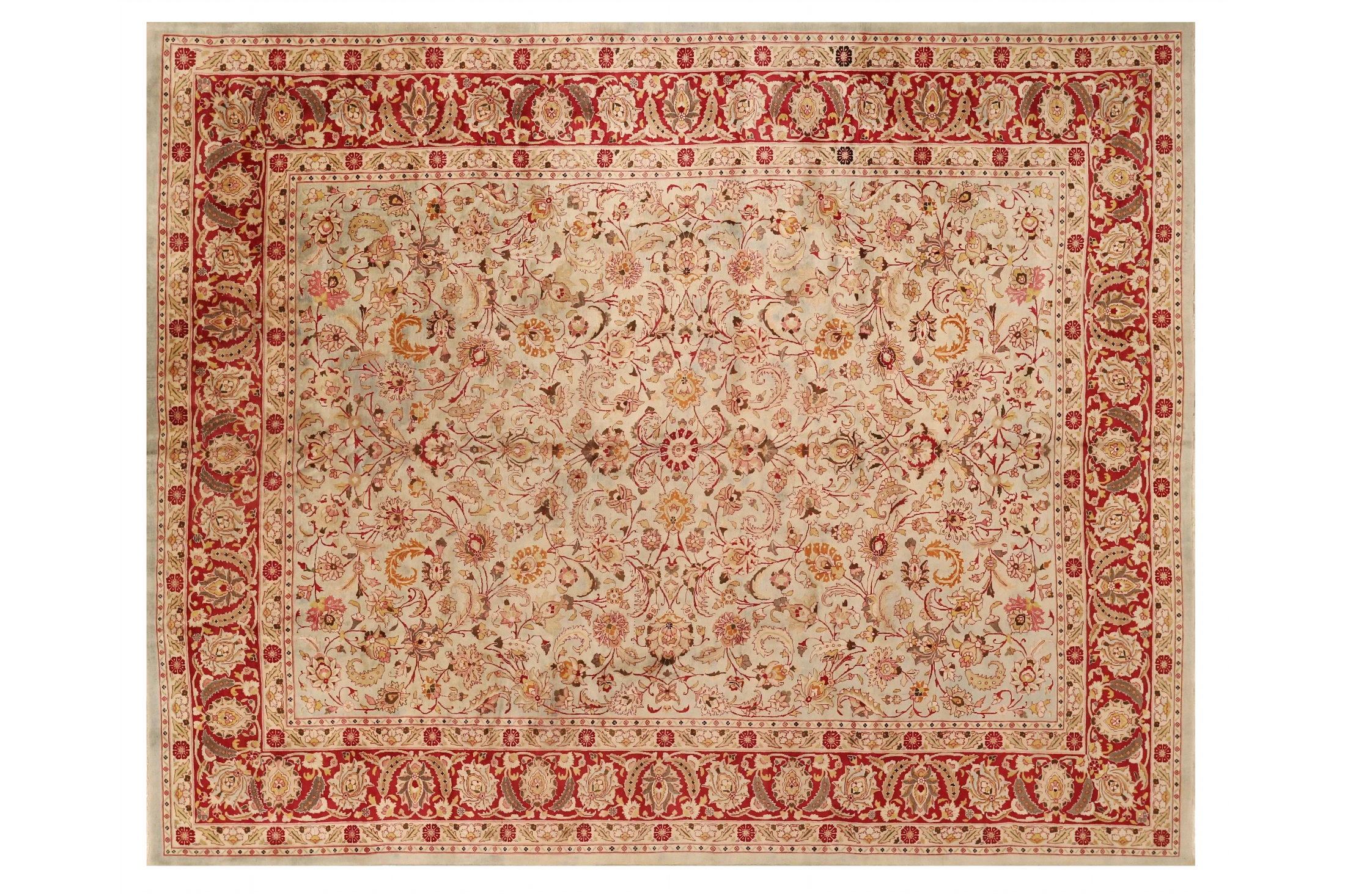 Antique Persian Mashad Traditional Rug 73909