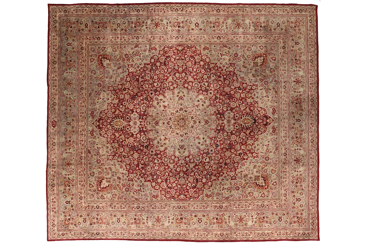 Antique Persian Mashad Traditional Rug 73910