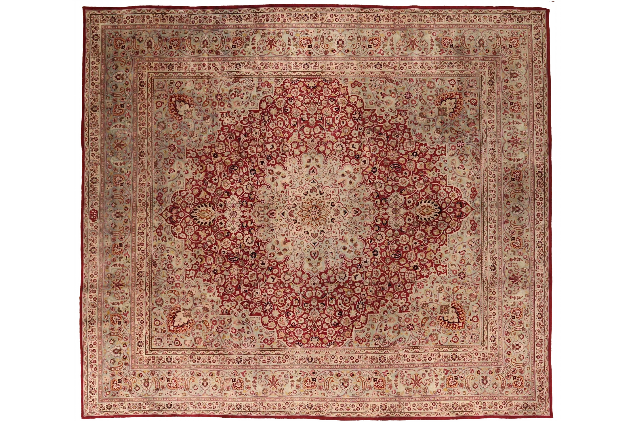 Antique Persian Mashad Traditional Rug 73910