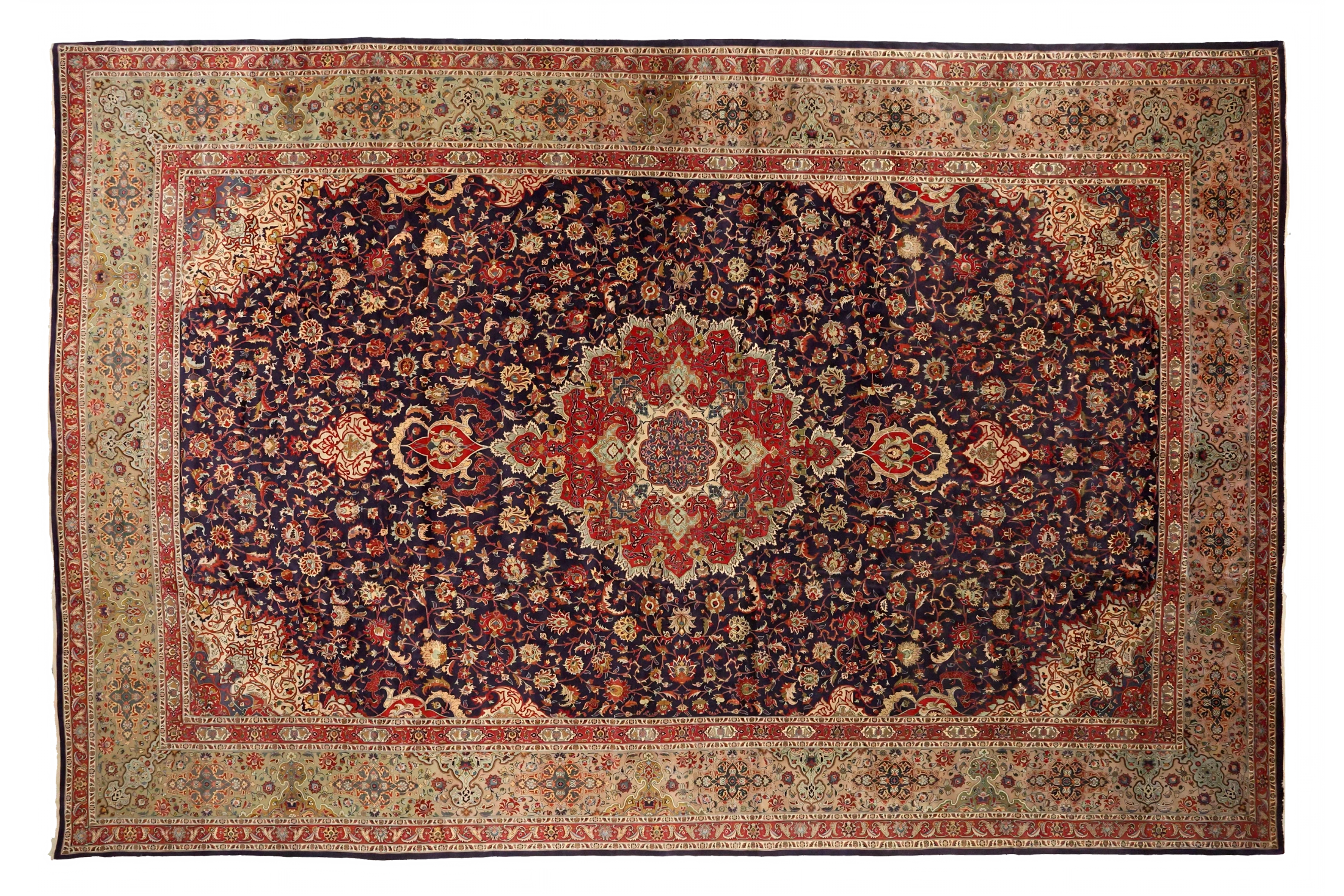 Antique Persian Tabriz Traditional Rug 73975