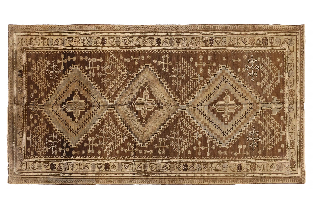 Antique Persian Varamin Traditional Rug 73985