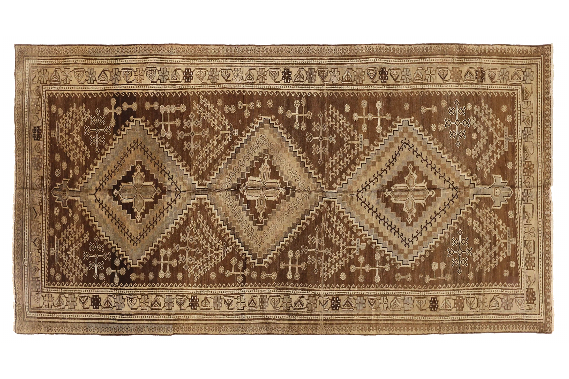 Antique Persian Varamin Traditional Rug 73985