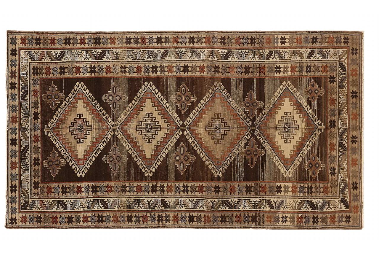 Antique Persian Varamin Transitional Rug 73992