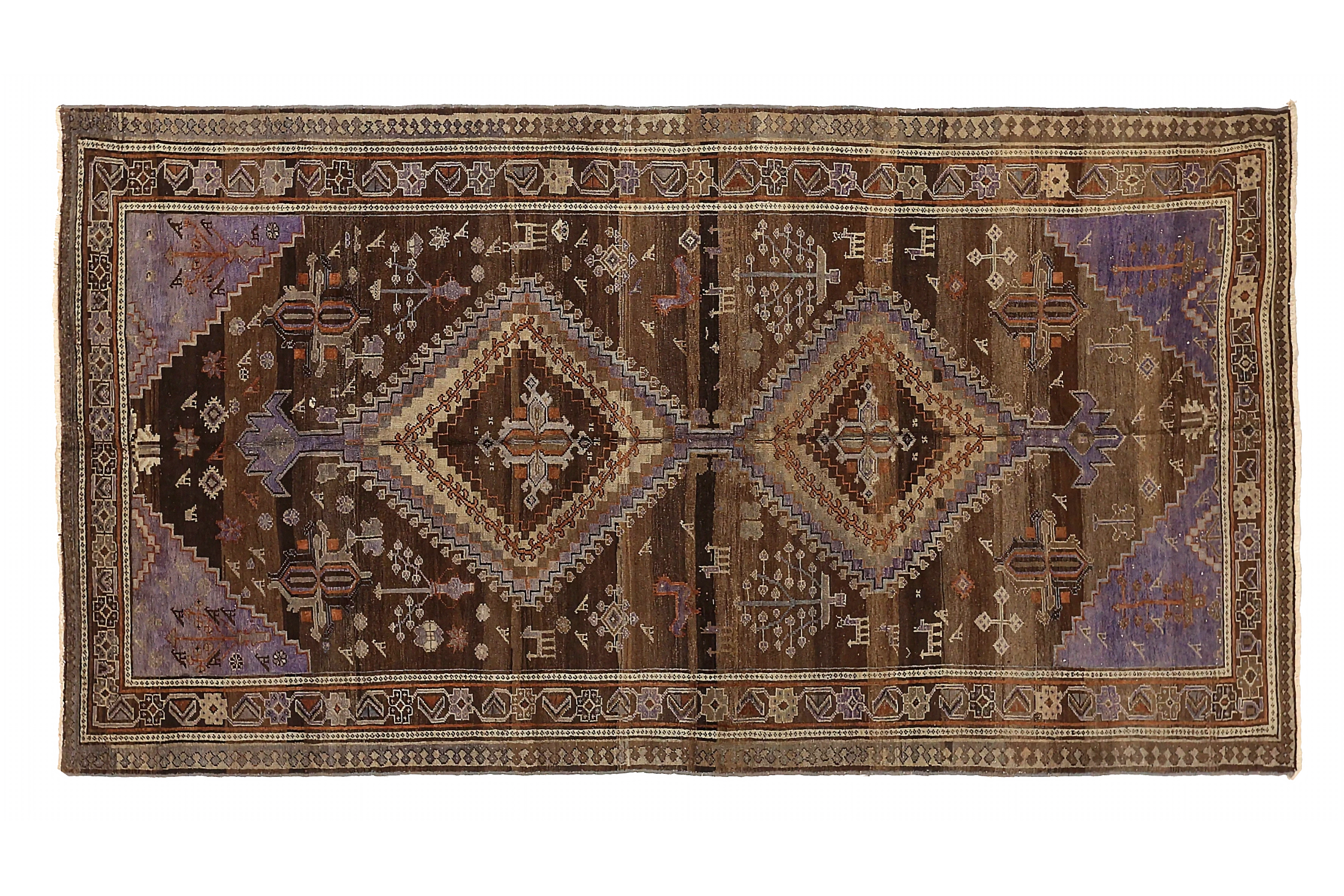 Antique Persian Varamin Transitional Rug 73994