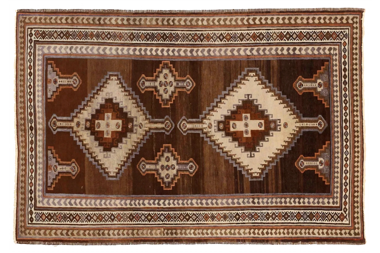 Antique Persian Varamin Transitional Rug 73999