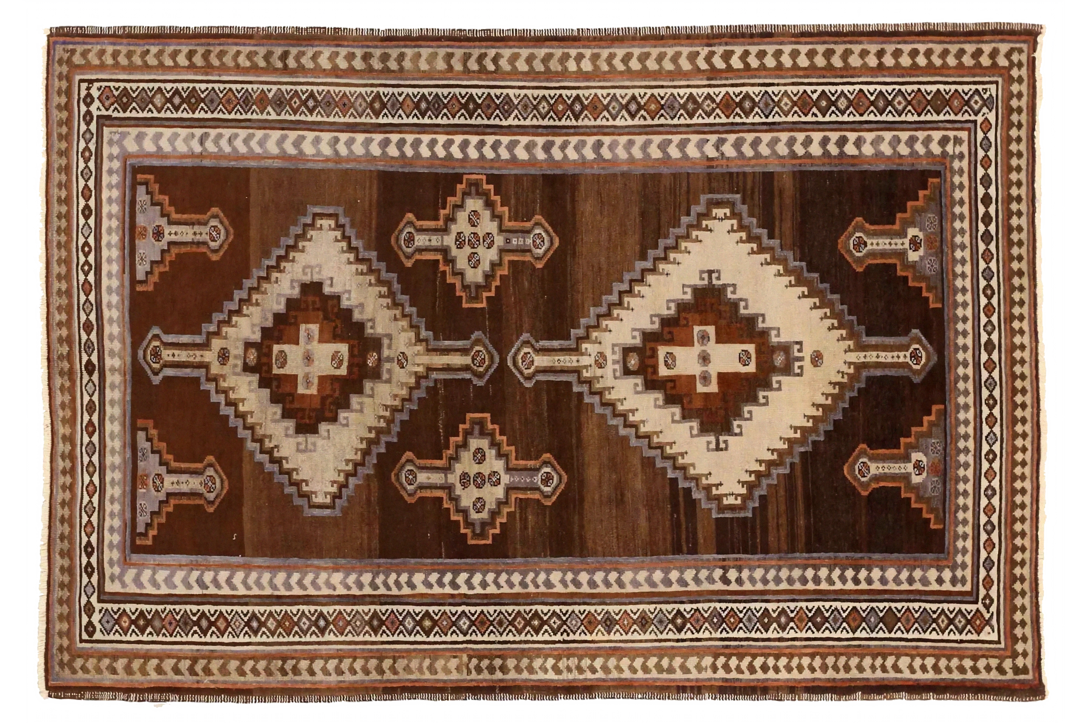Antique Persian Varamin Transitional Rug 73999