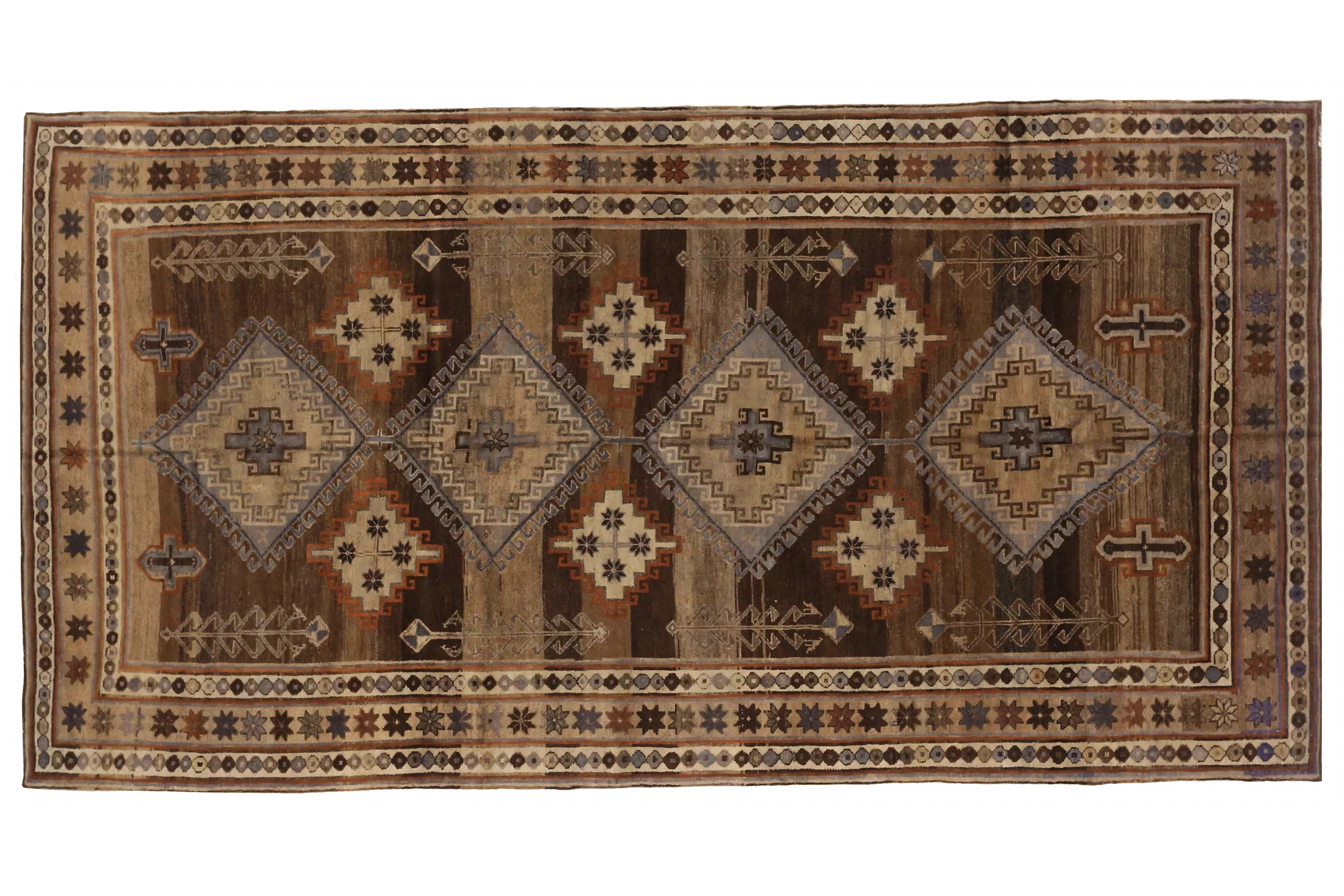 Antique Persian Varamin Transitional Rug 74031