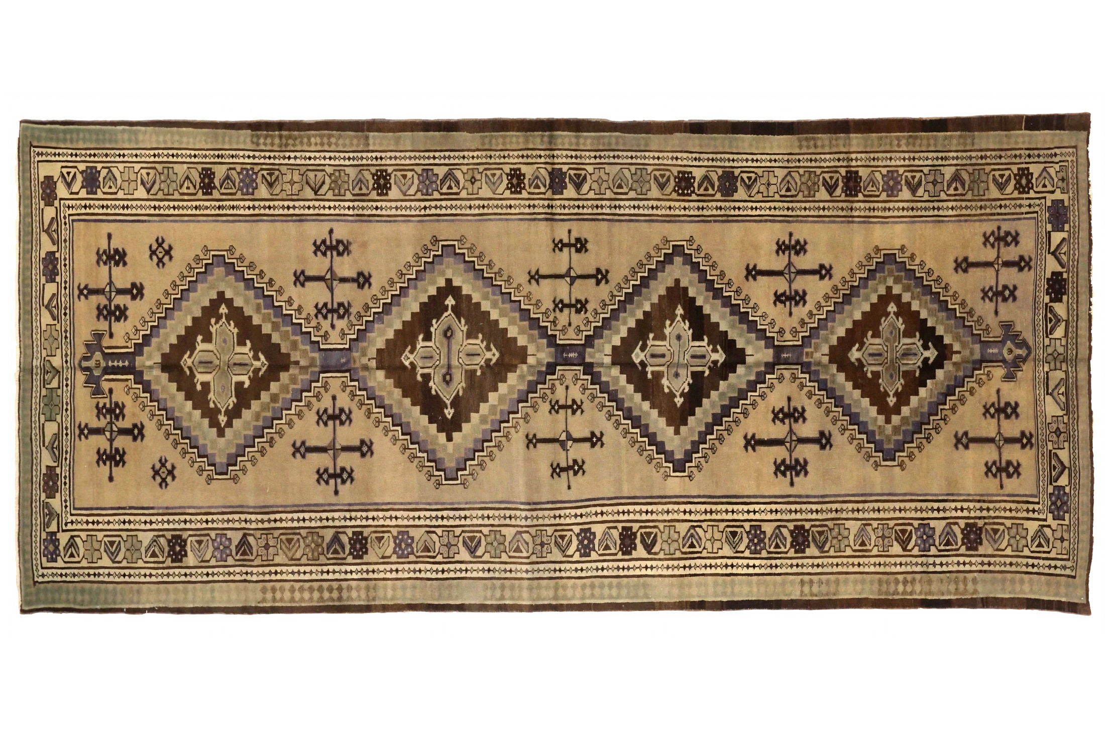 Antique Persian Varamin Traditional Rug 74047