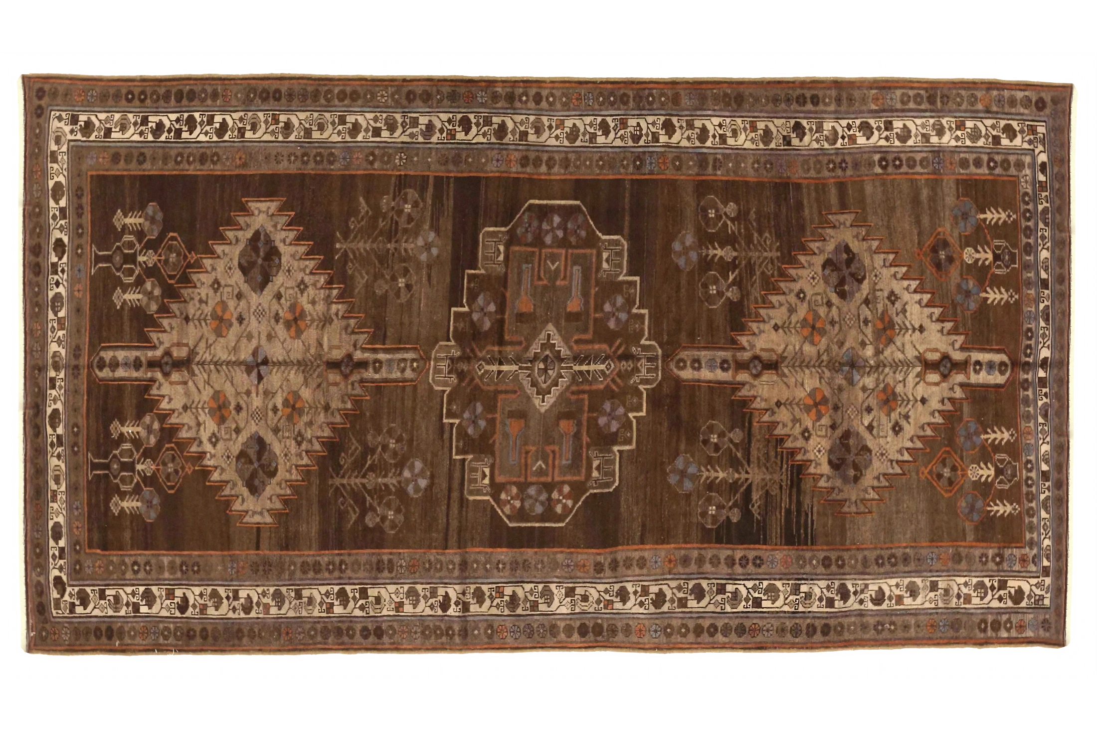 Antique Persian Varamin Traditional Rug 74053