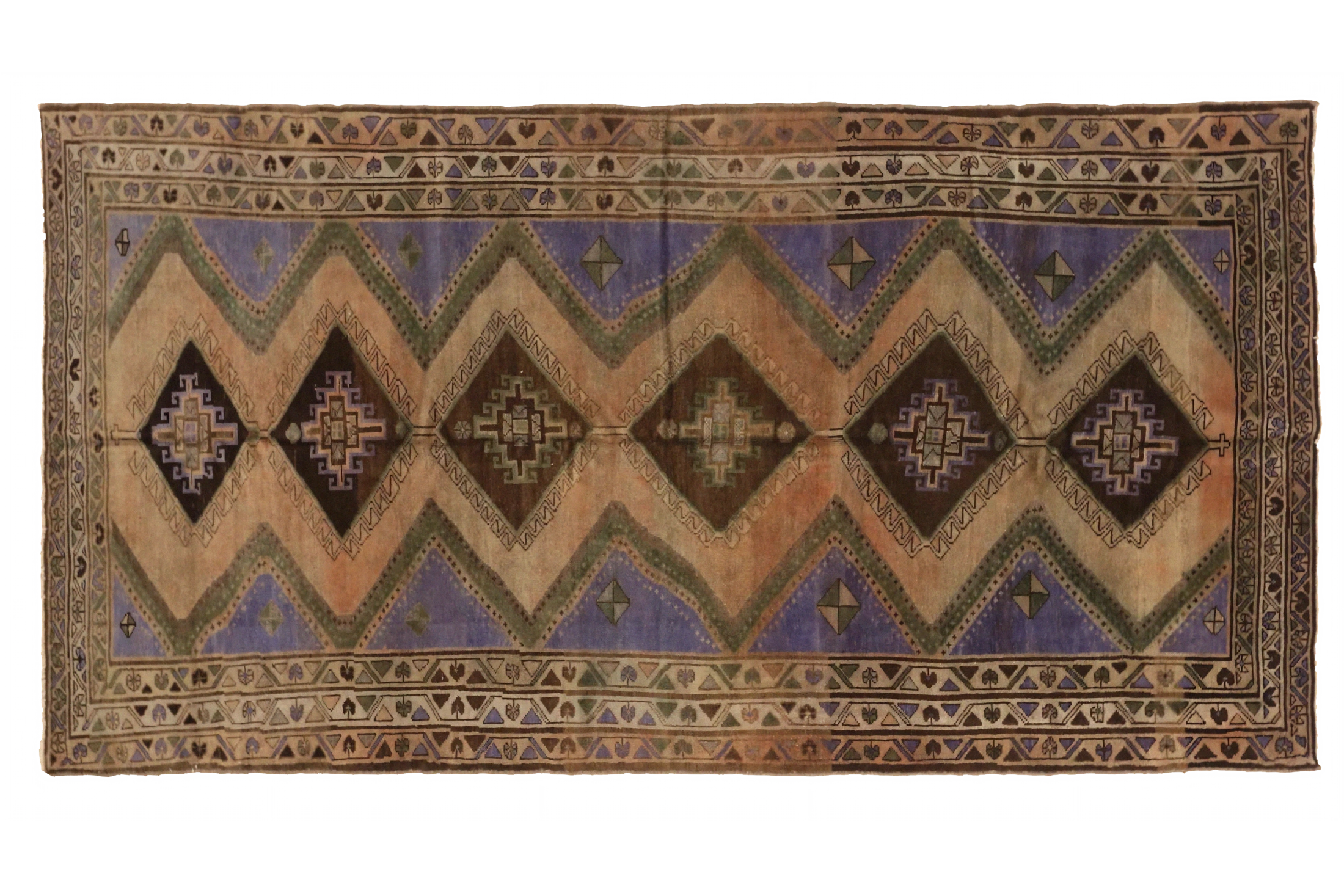 Antique Persian Varamin Transitional Rug 74065