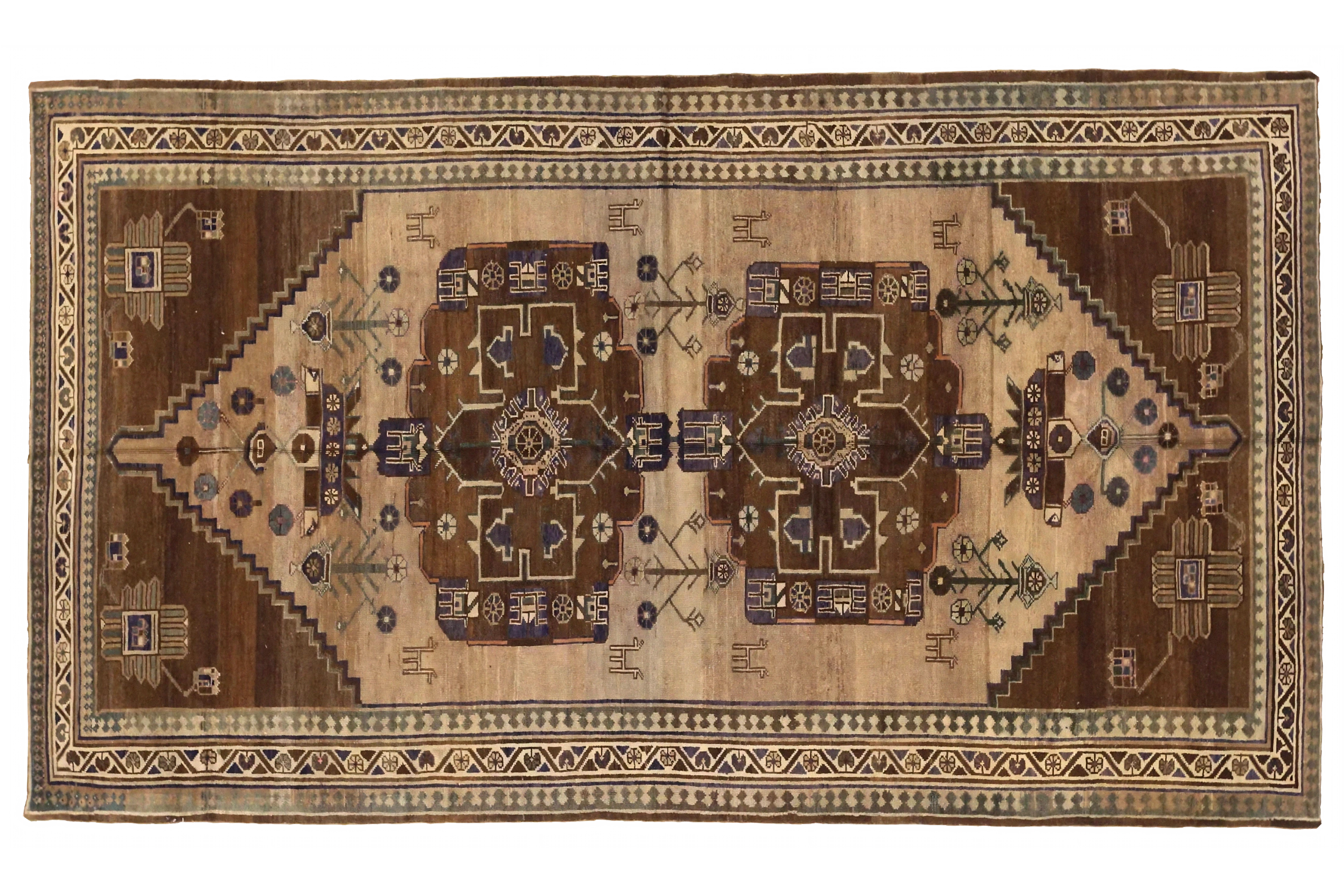 Antique Persian Varamin Traditional Rug 74067