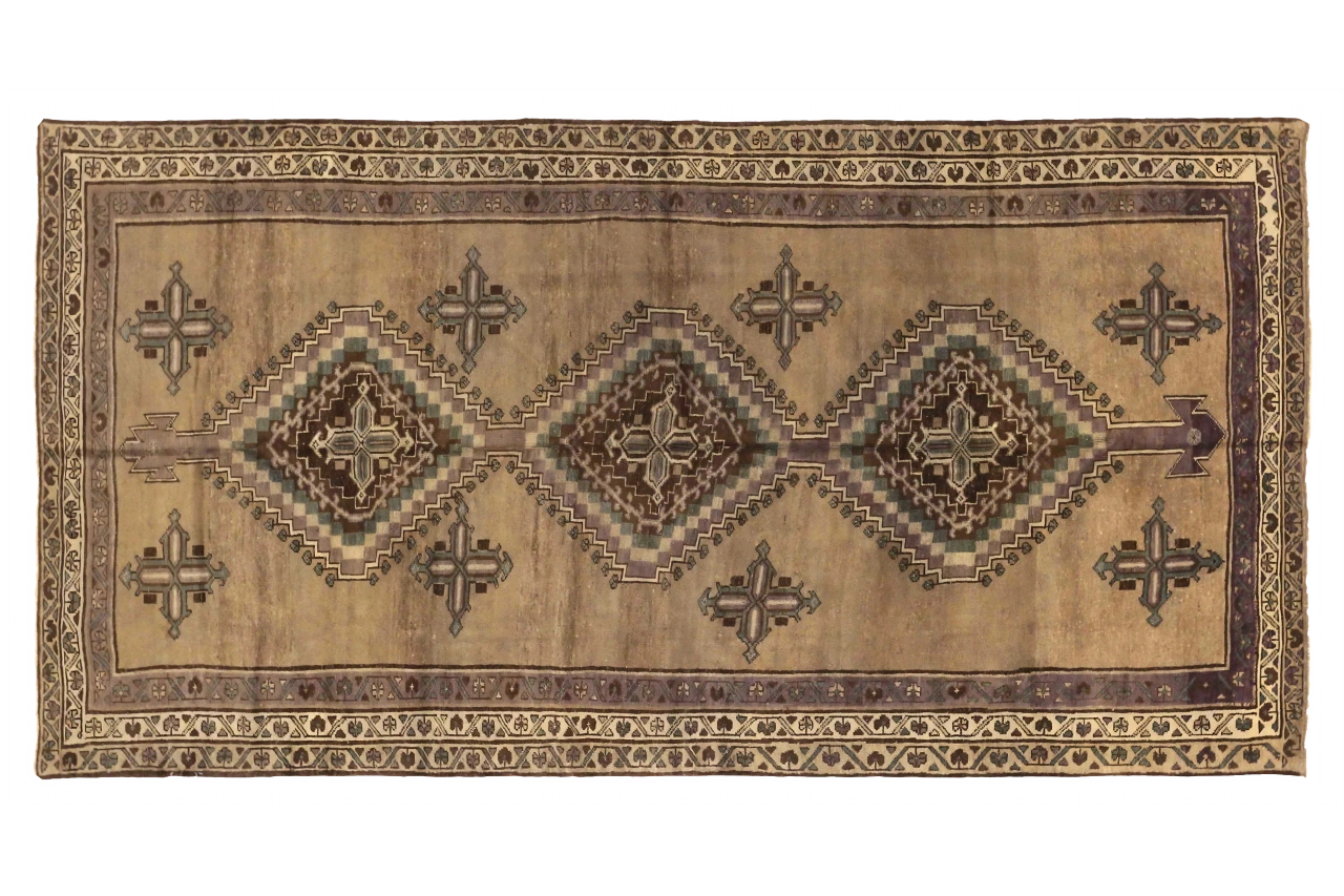 Antique Persian Varamin Transitional Rug 74068