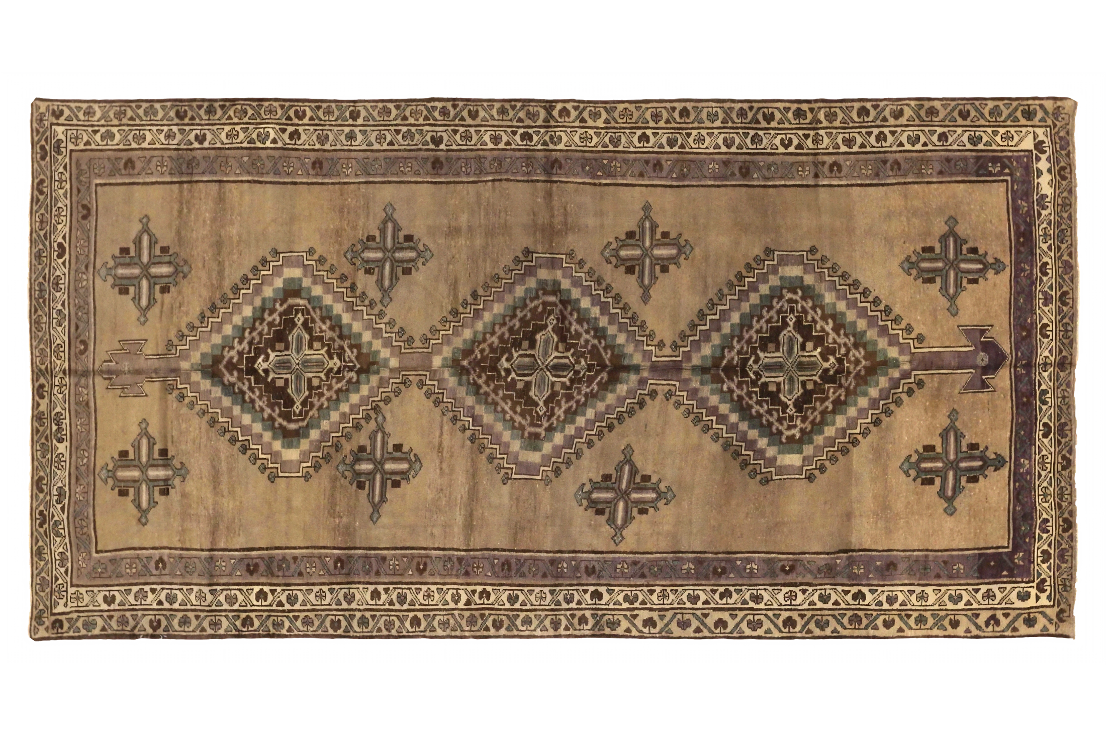 Antique Persian Varamin Transitional Rug 74068