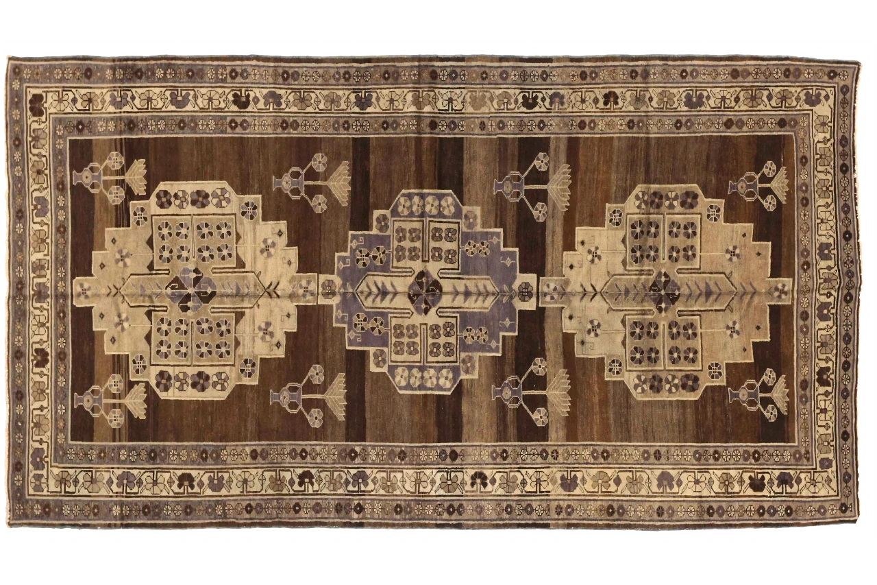 Antique Persian Varamin Transitional Rug 74071