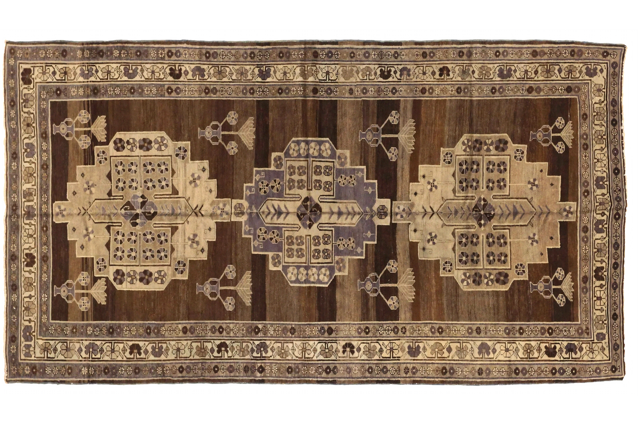 Antique Persian Varamin Transitional Rug 74071