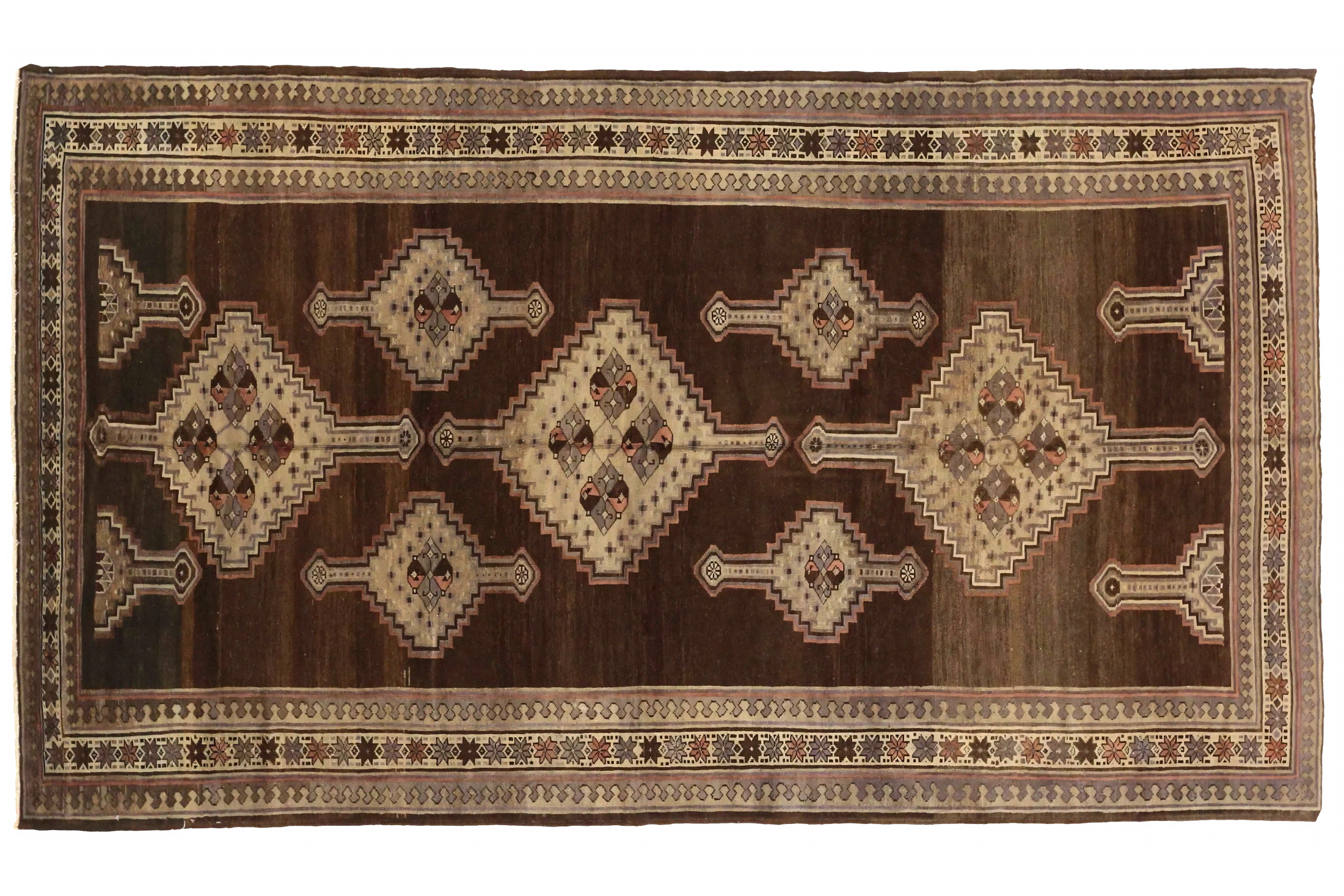 Antique Persian Varamin Traditional Rug 74114