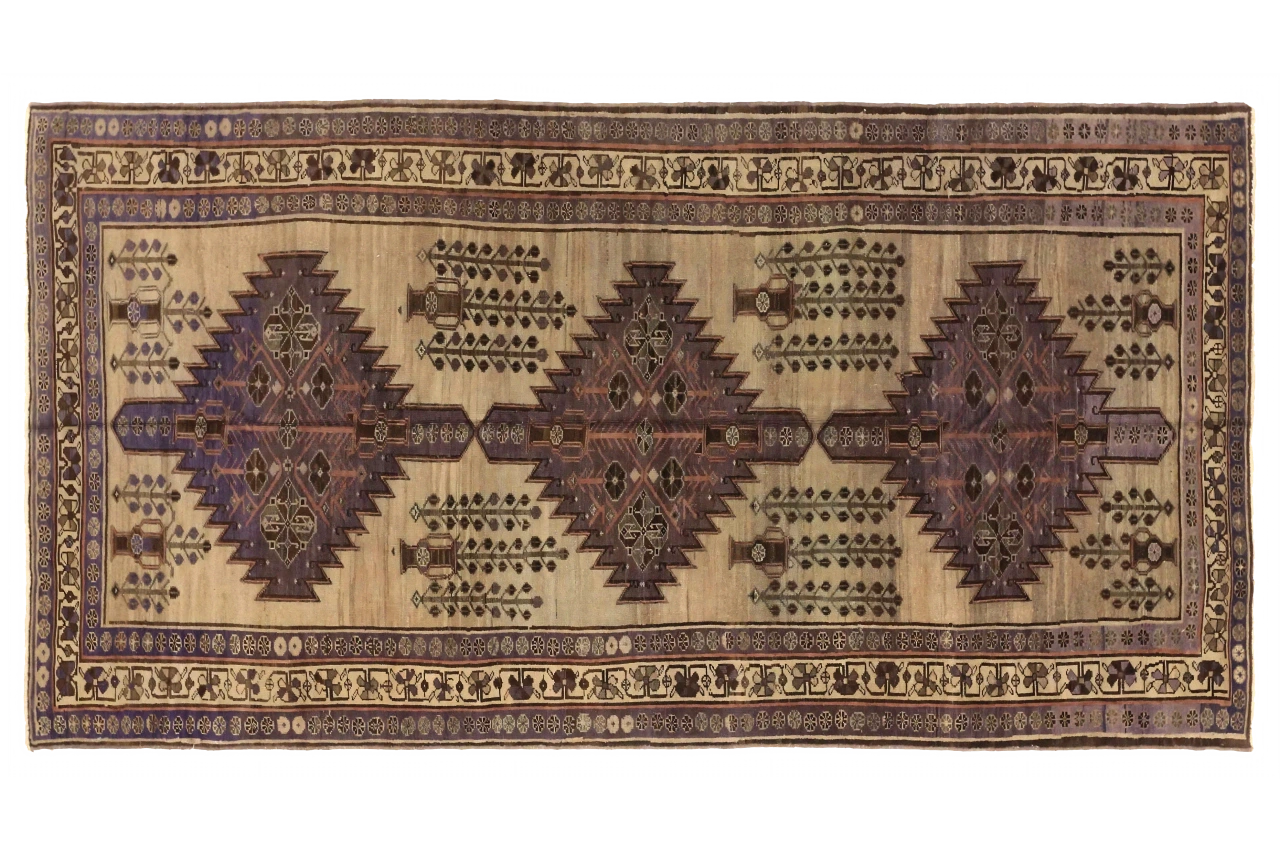 Antique Persian Varamin Traditional Rug 74117