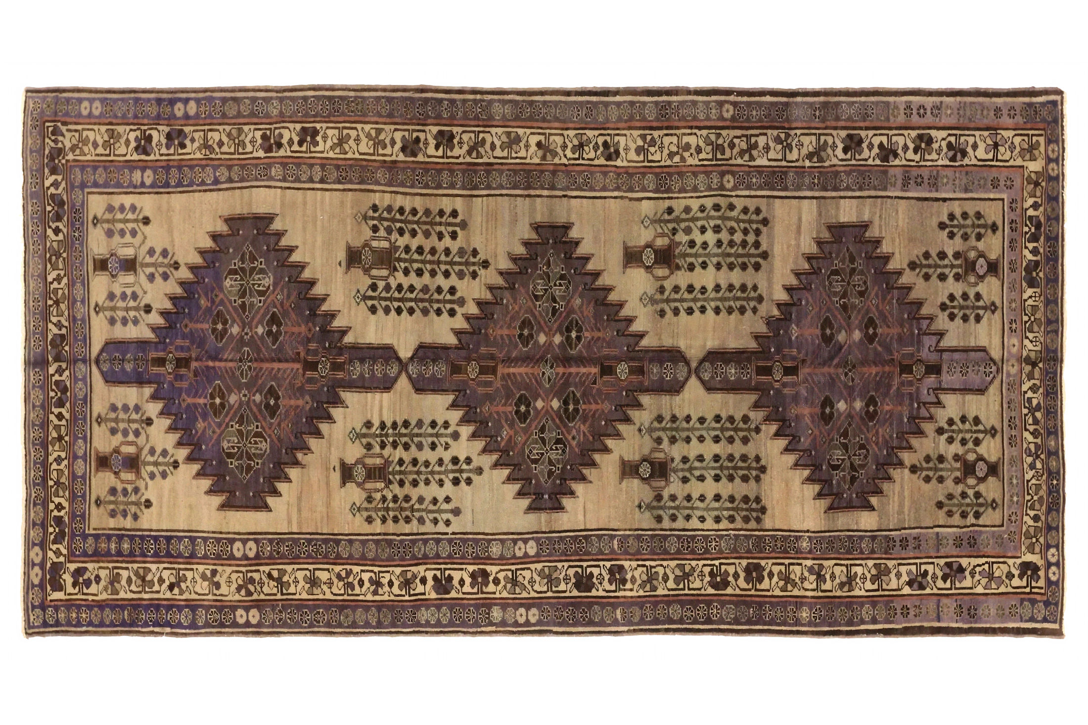 Antique Persian Varamin Traditional Rug 74117