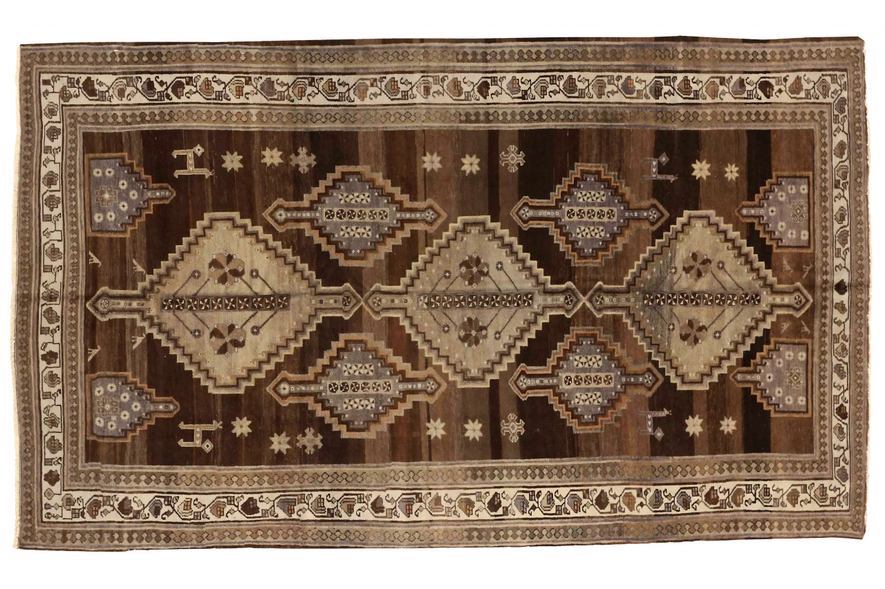 Antique Persian Varamin Traditional Rug 74120