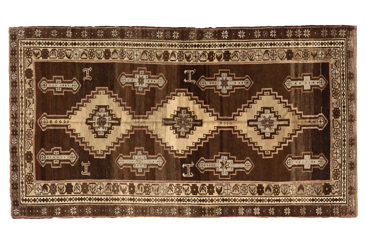 Antique Persian Varamin Traditional Rug 74122