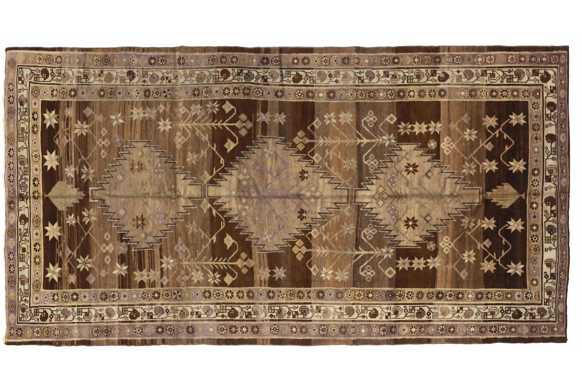 Antique Persian Varamin Traditional Rug 74123