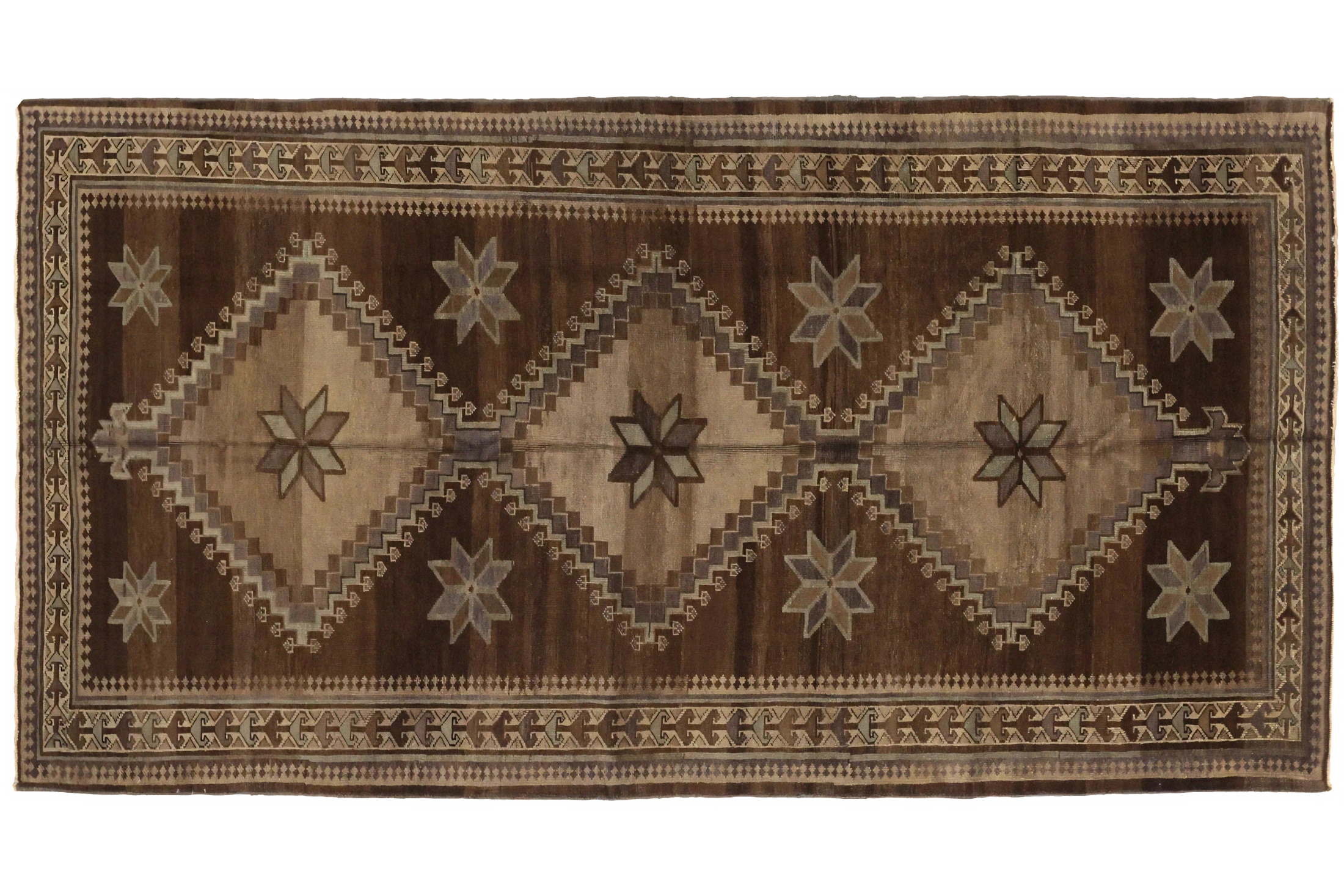 Antique Persian Varamin Traditional Rug 74124