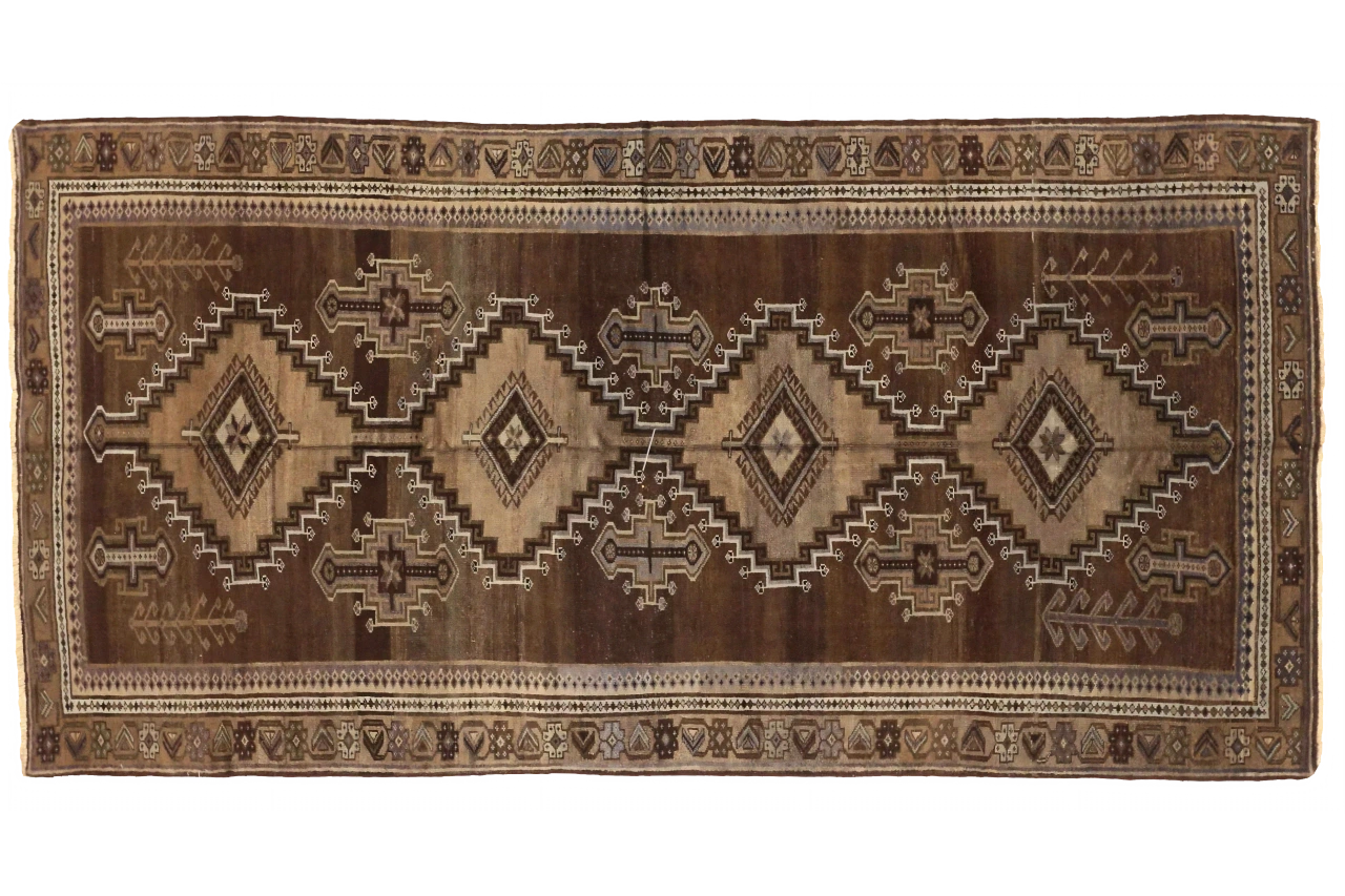 Antique Persian Varamin Traditional Rug 74125