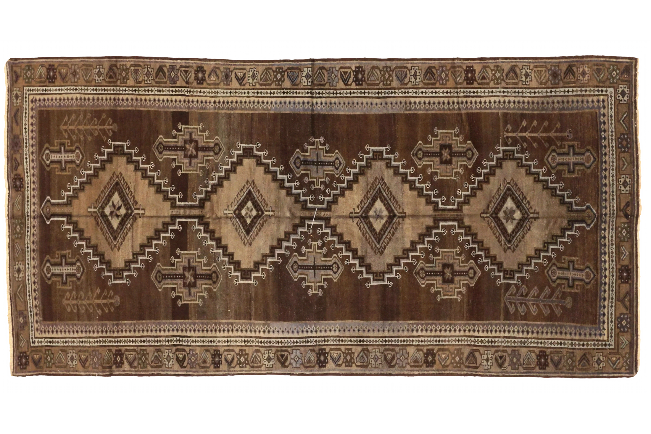 Antique Persian Varamin Traditional Rug 74125