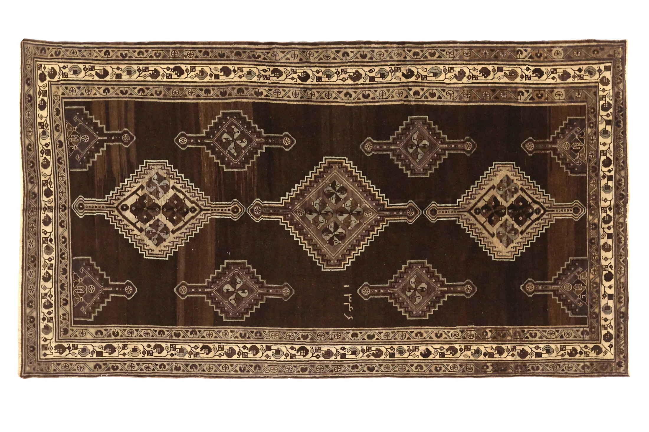 Antique Persian Varamin Traditional Rug 74128